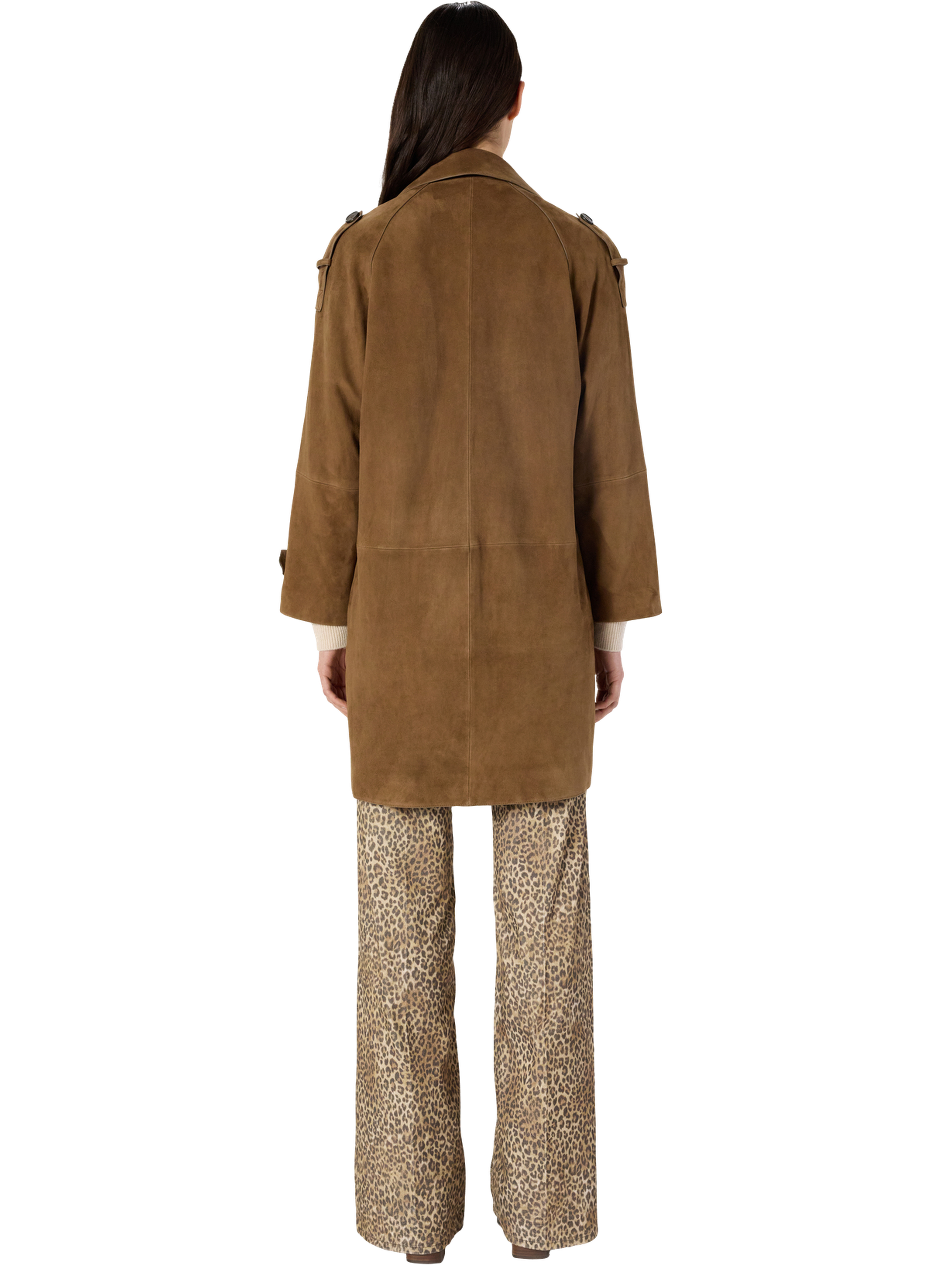 Manteau en cuir velours - manon GERARD DAREL Marron