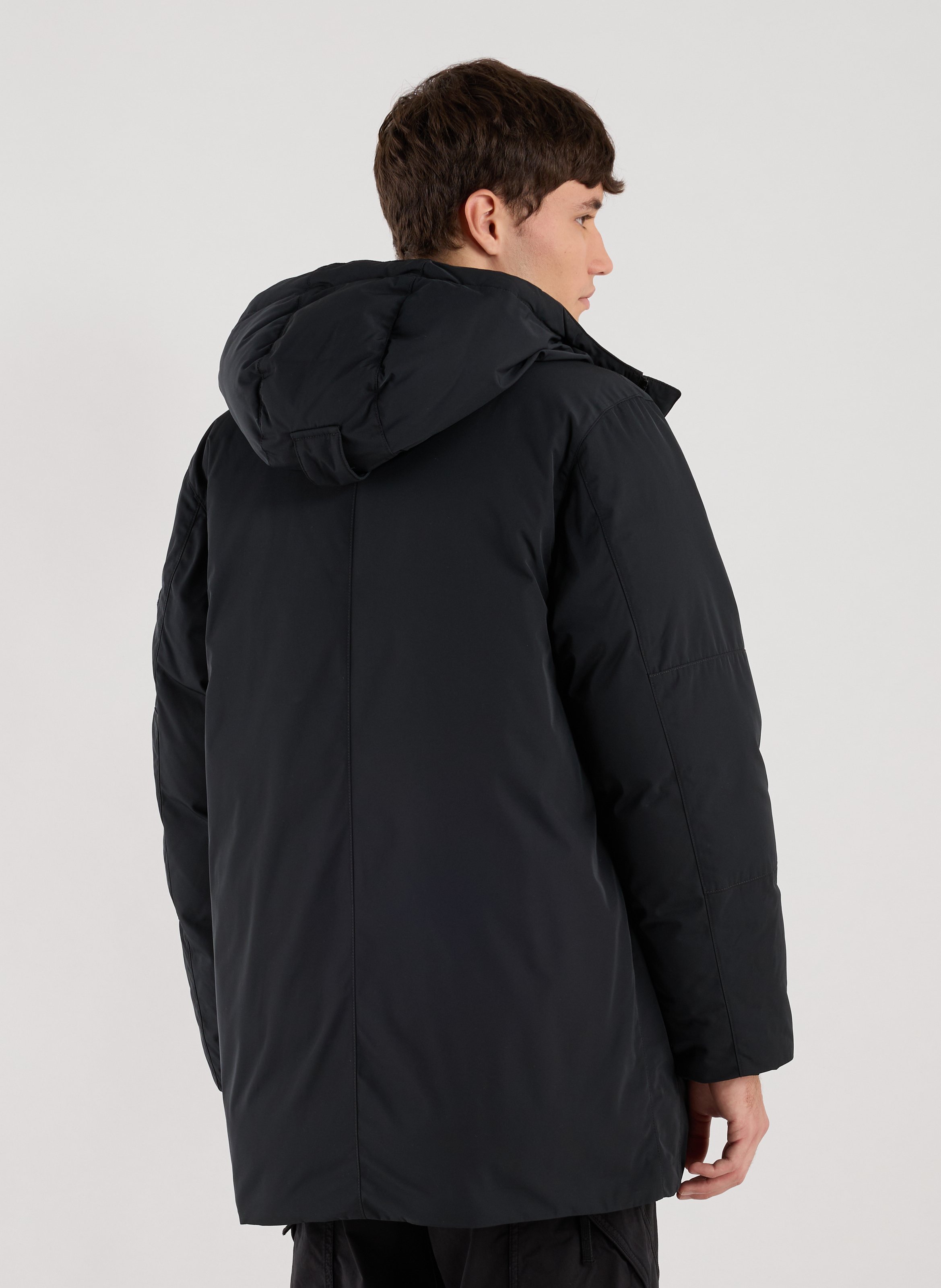 Hooded coat  STONE ISLAND Black