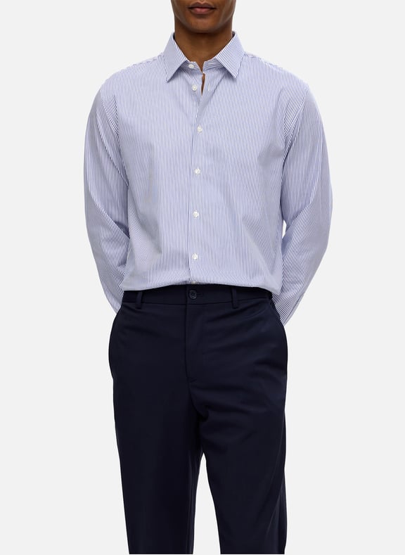 Slim shirt in blended organic cotton Blue by SELECTED SELECTED Slim shirt in blended organic cotton Blue