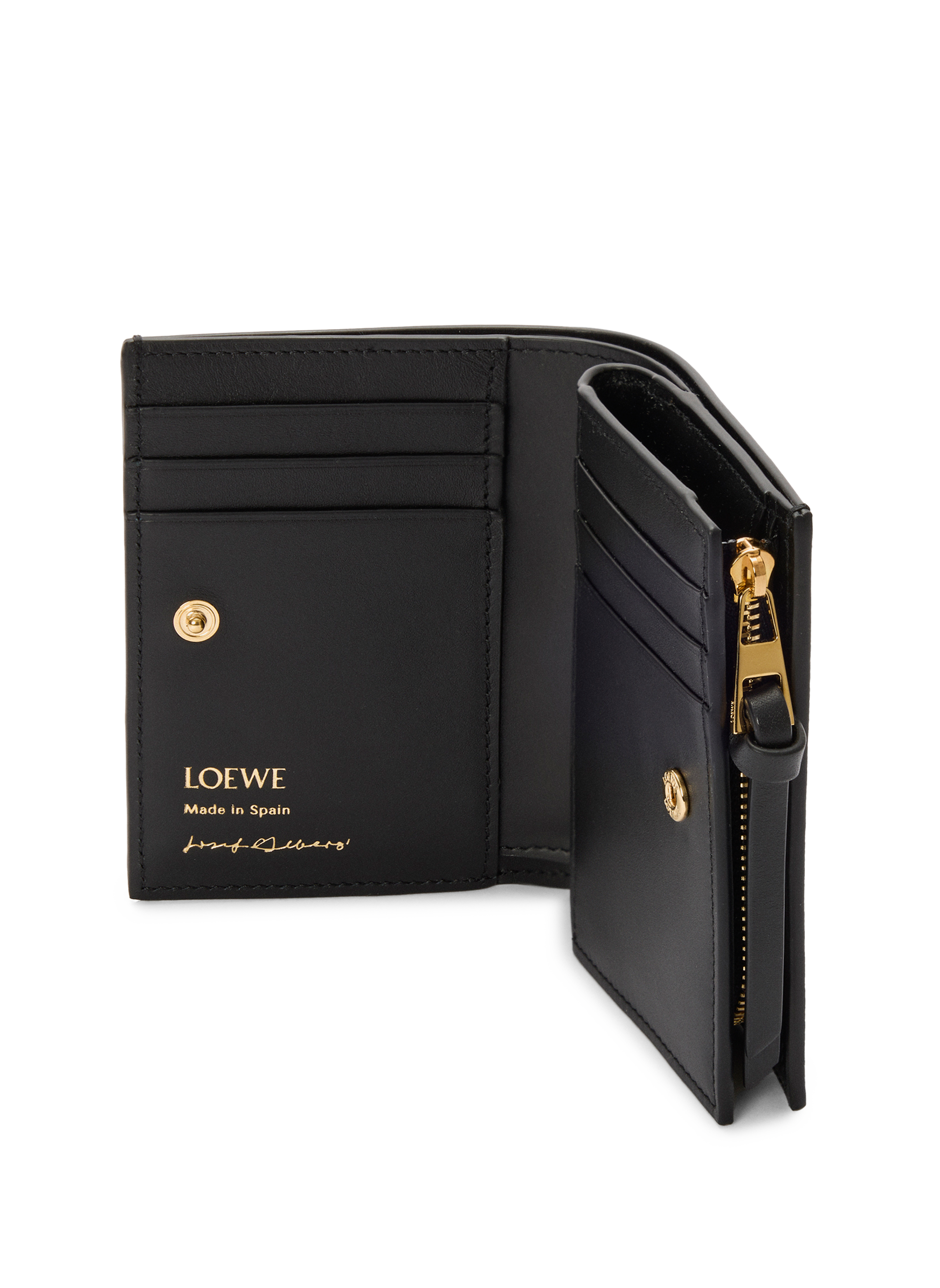 Compact calfskin nappa leather wallet - LOEWE x Albers LOEWE Black