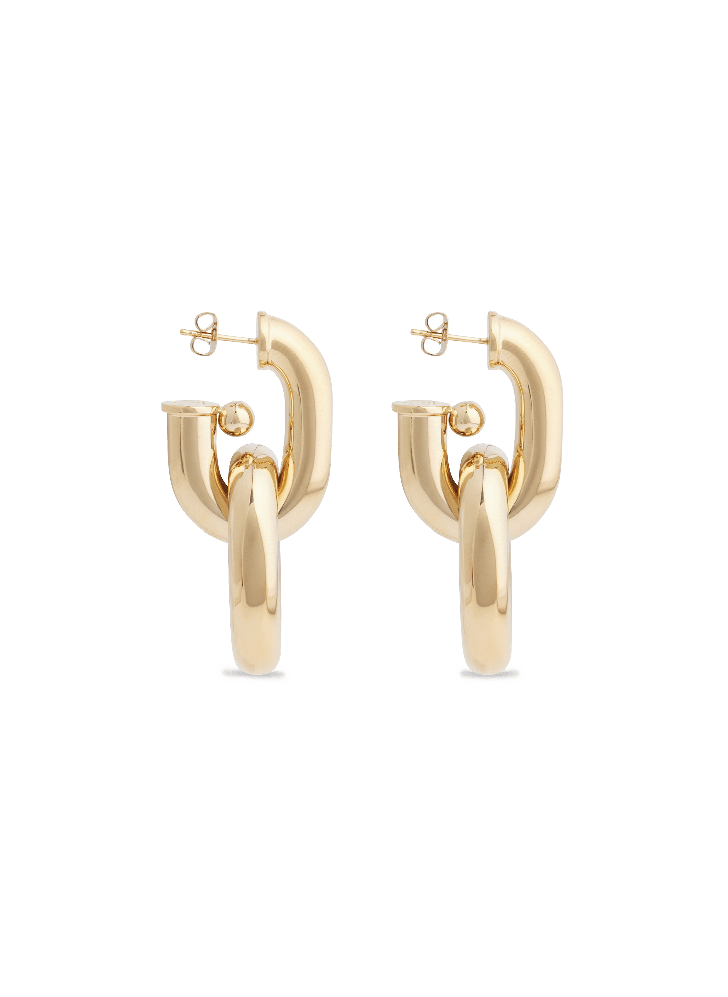 Brass clip-on Earrings RABANNE Golden