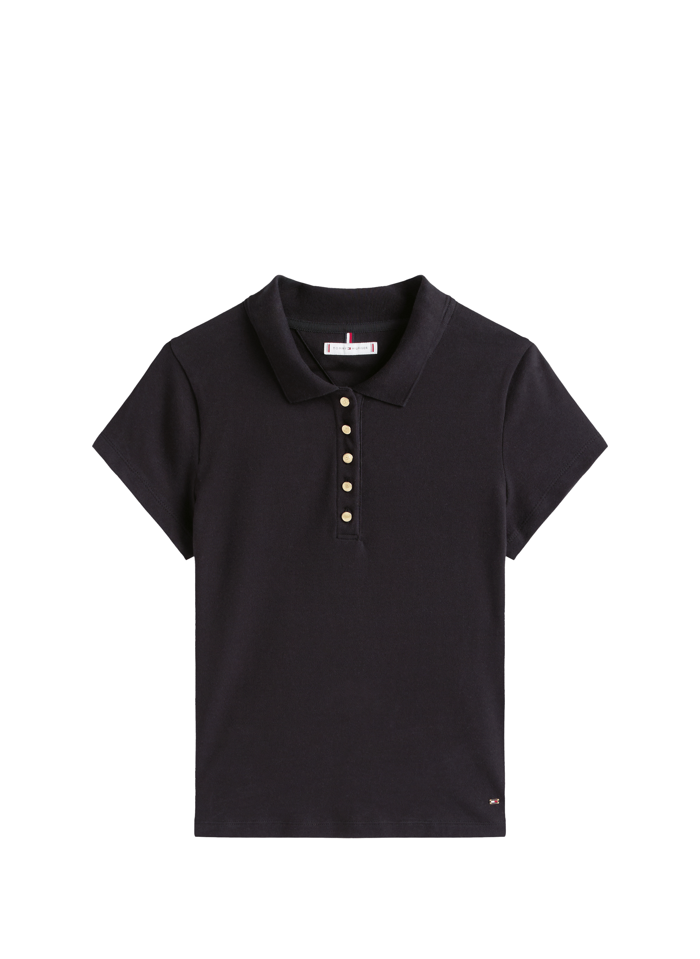 Fitted cotton polo TOMMY HILFIGER Black