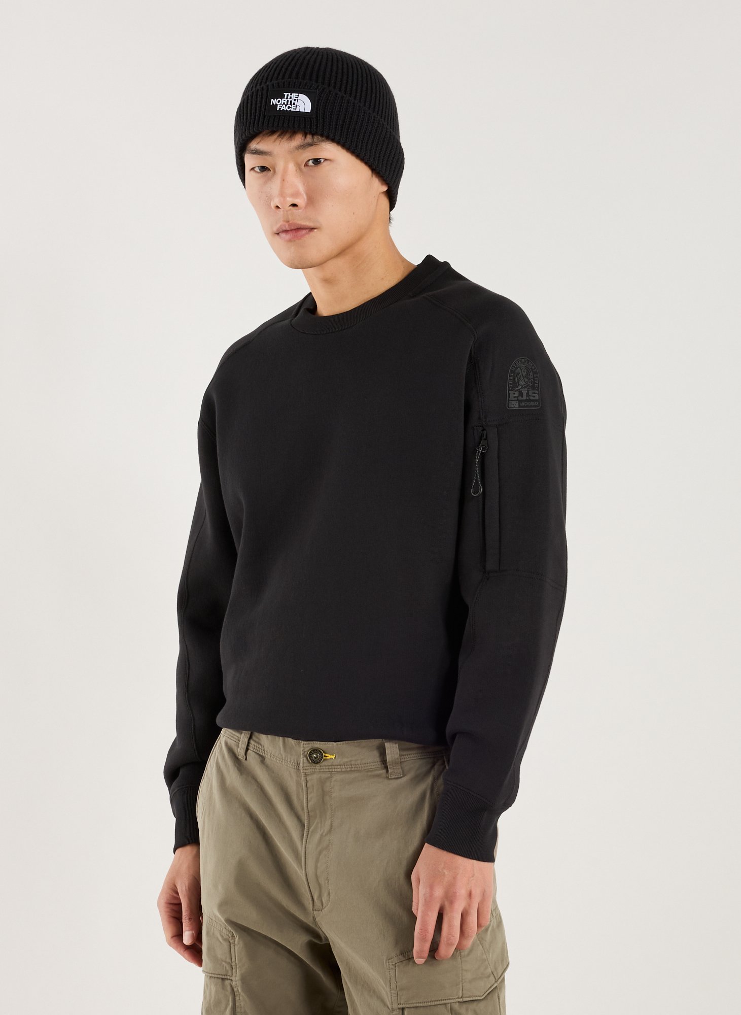 PARAJUMPERS Pull col rond en coton mélangé Noir