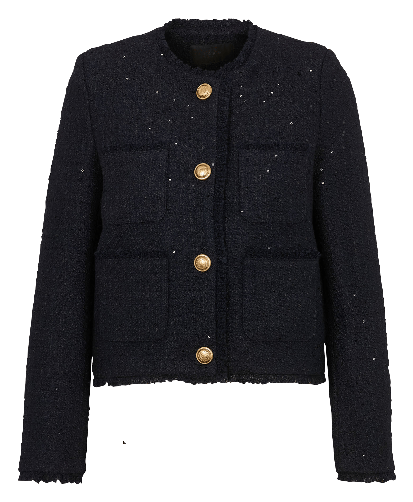 Veste courte effet tweed à sequins IKKS Bleu