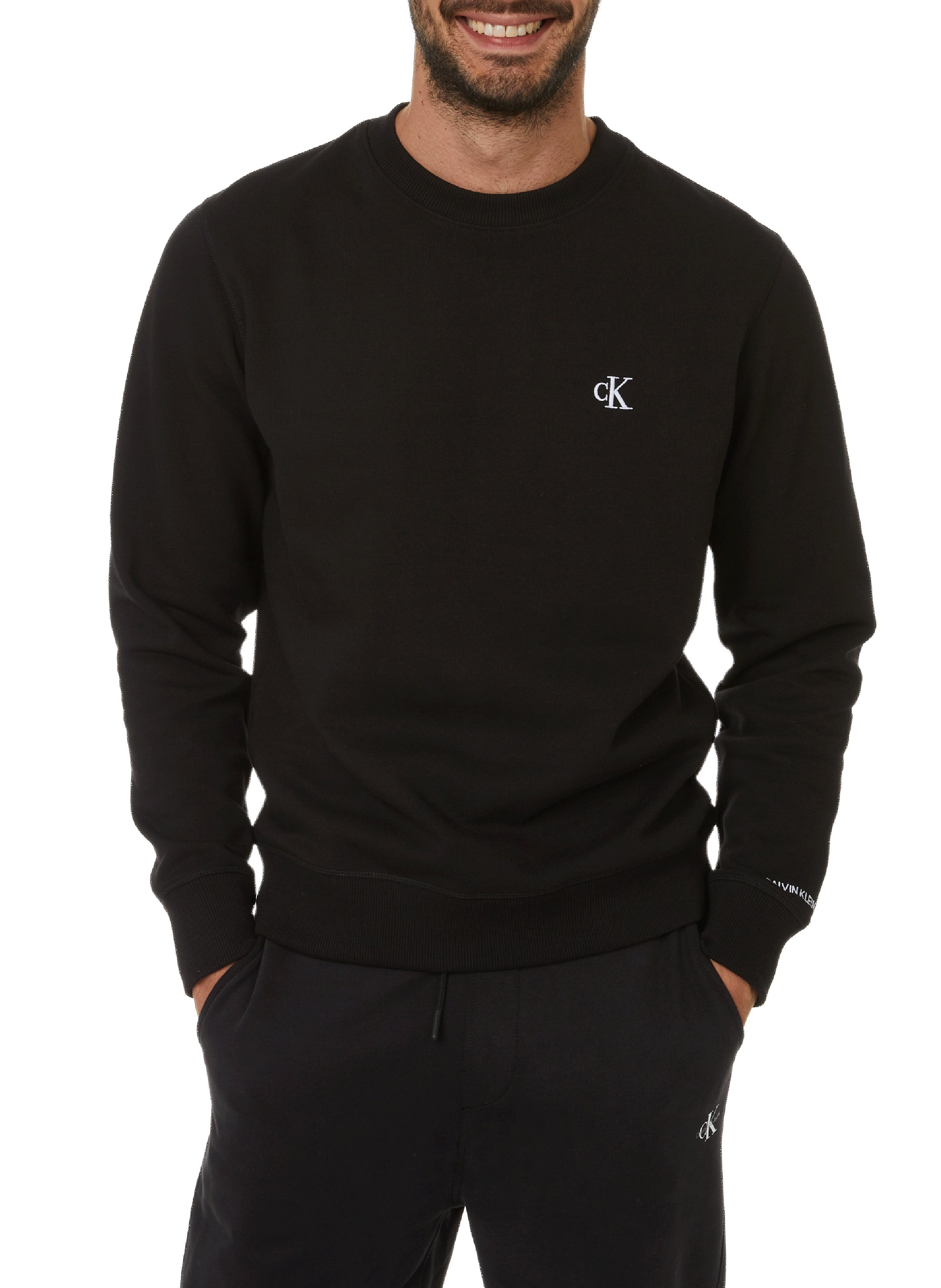 CALVIN KLEIN Sweatshirt en coton organique Noir