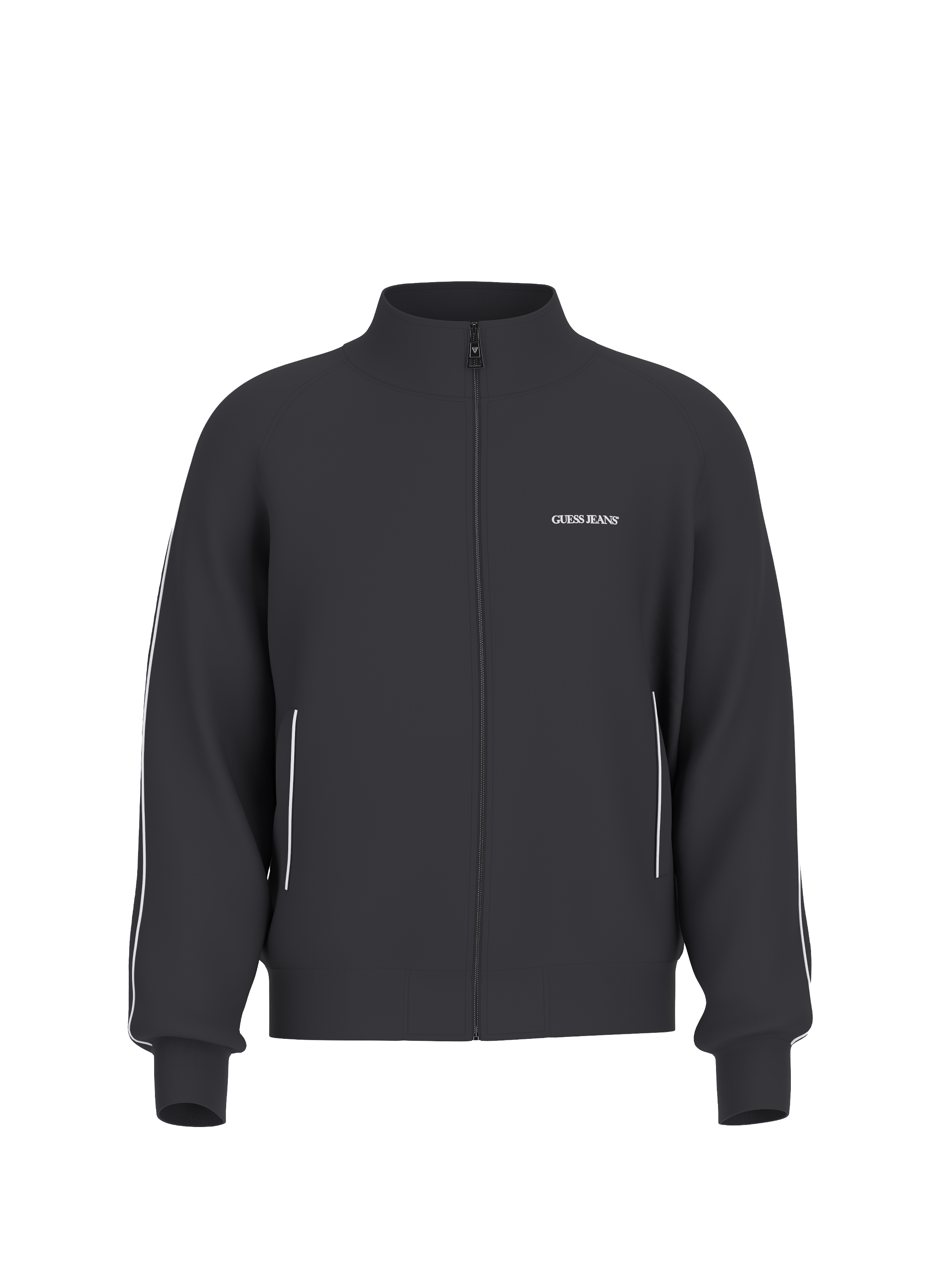 GUESS Veste de survêtement droite à col montant Black