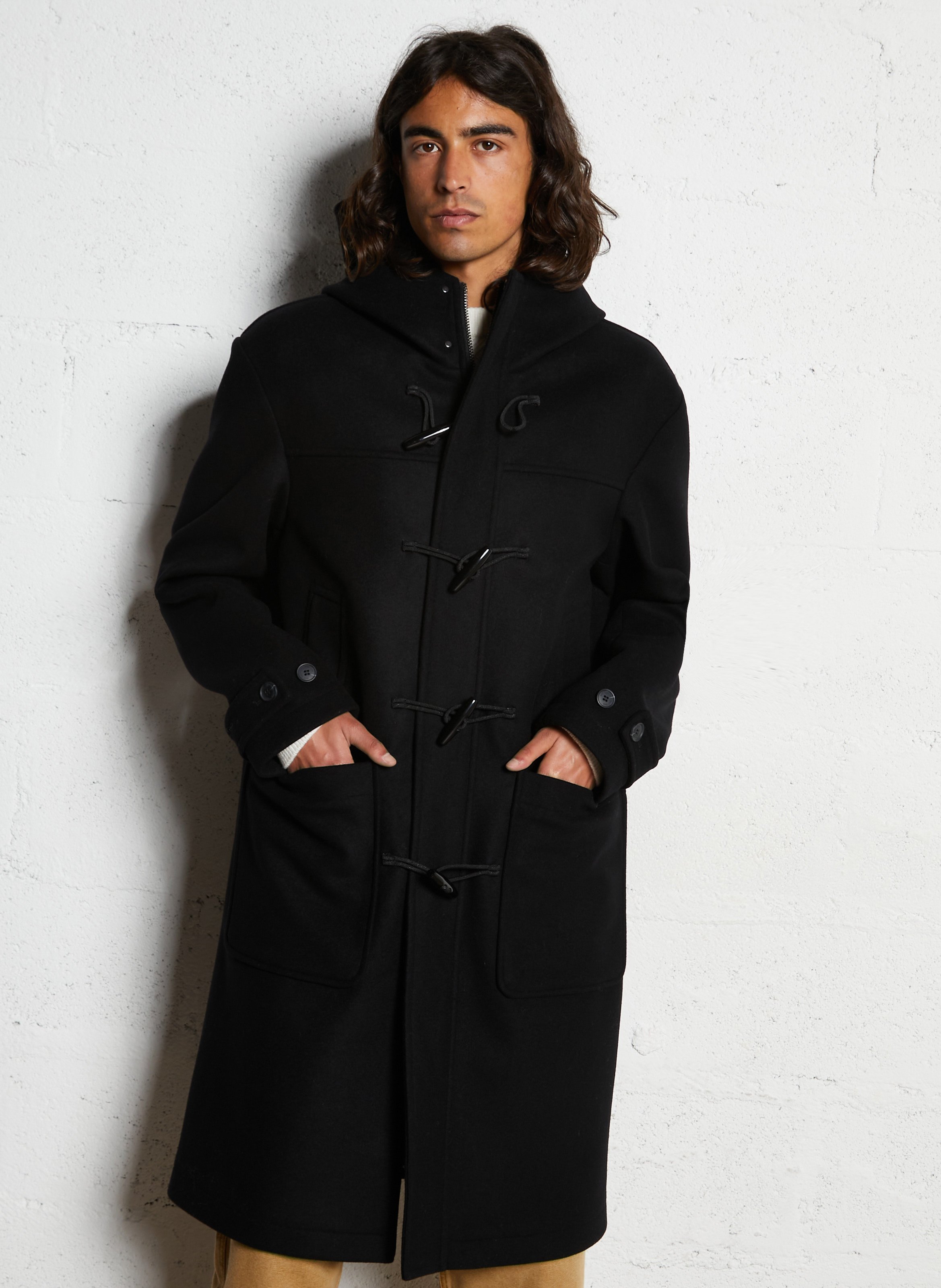 Manteau col montant en laine mélangée IKKS Noir