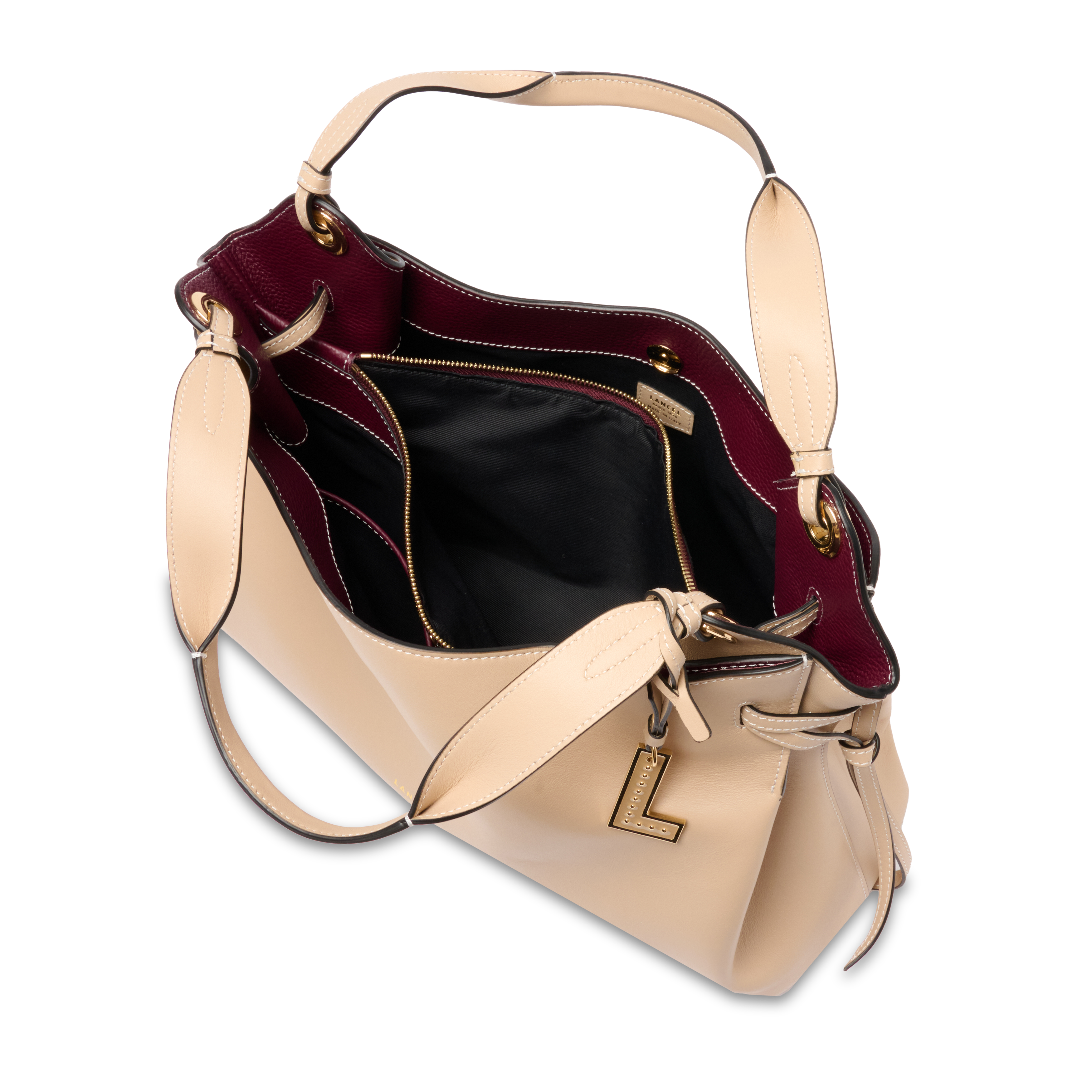 Sac carryall m swann de lancel en cuir LANCEL Beige