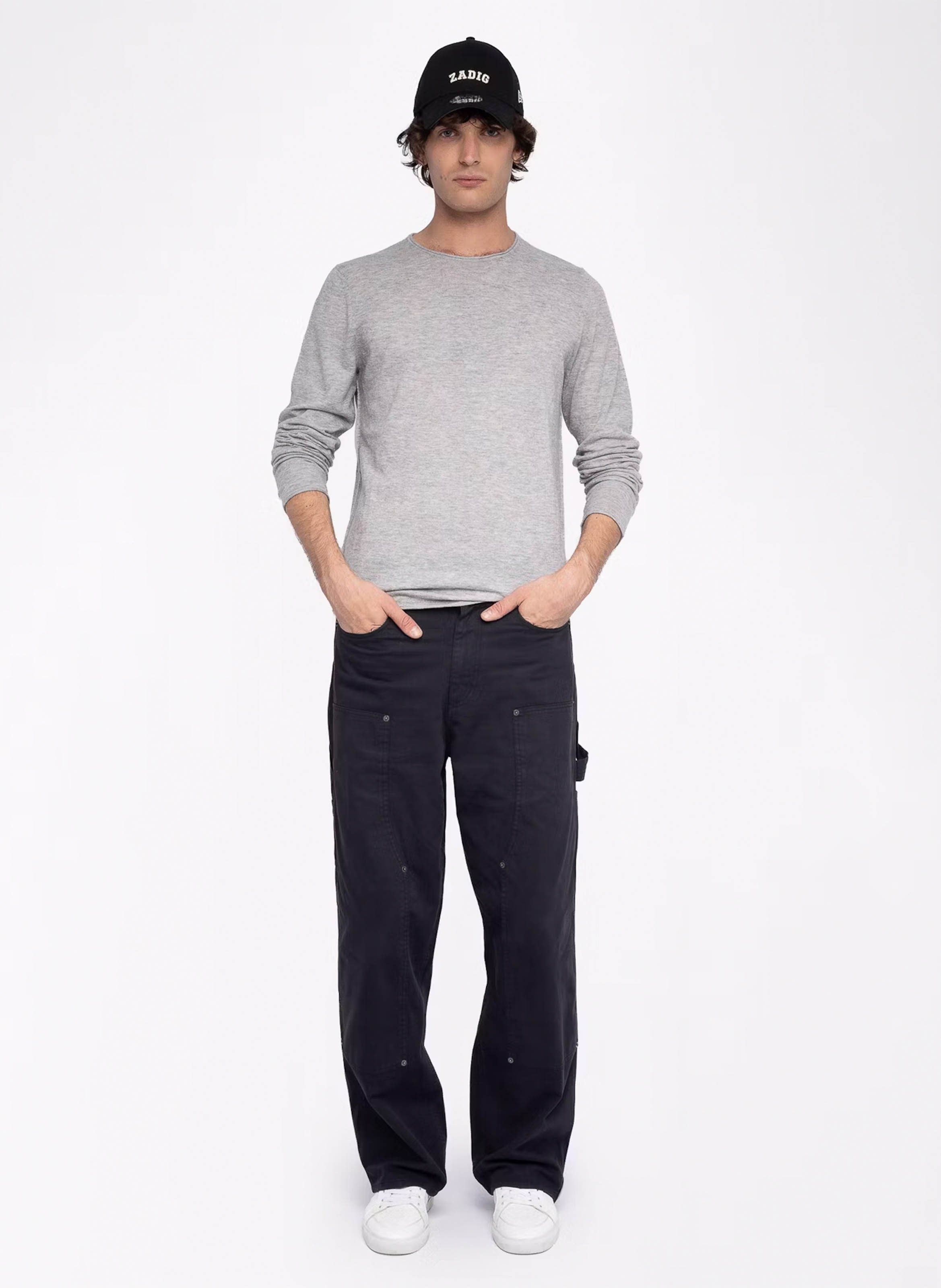 Pull droit col rond en cachemire teiss ZADIG&VOLTAIRE Gris