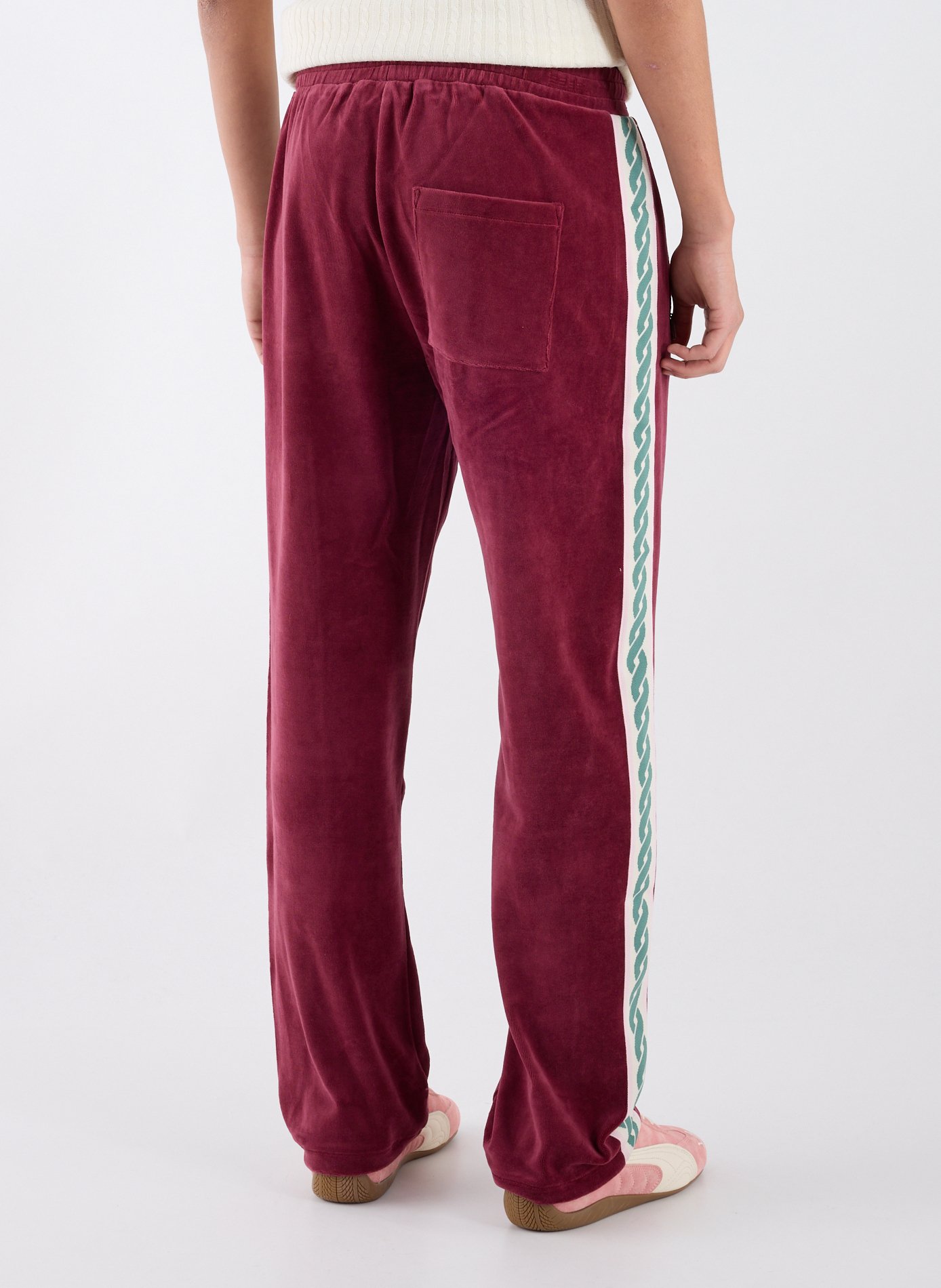 Mixed cotton velvet sweatpants DROLE DE MONSIEUR Red