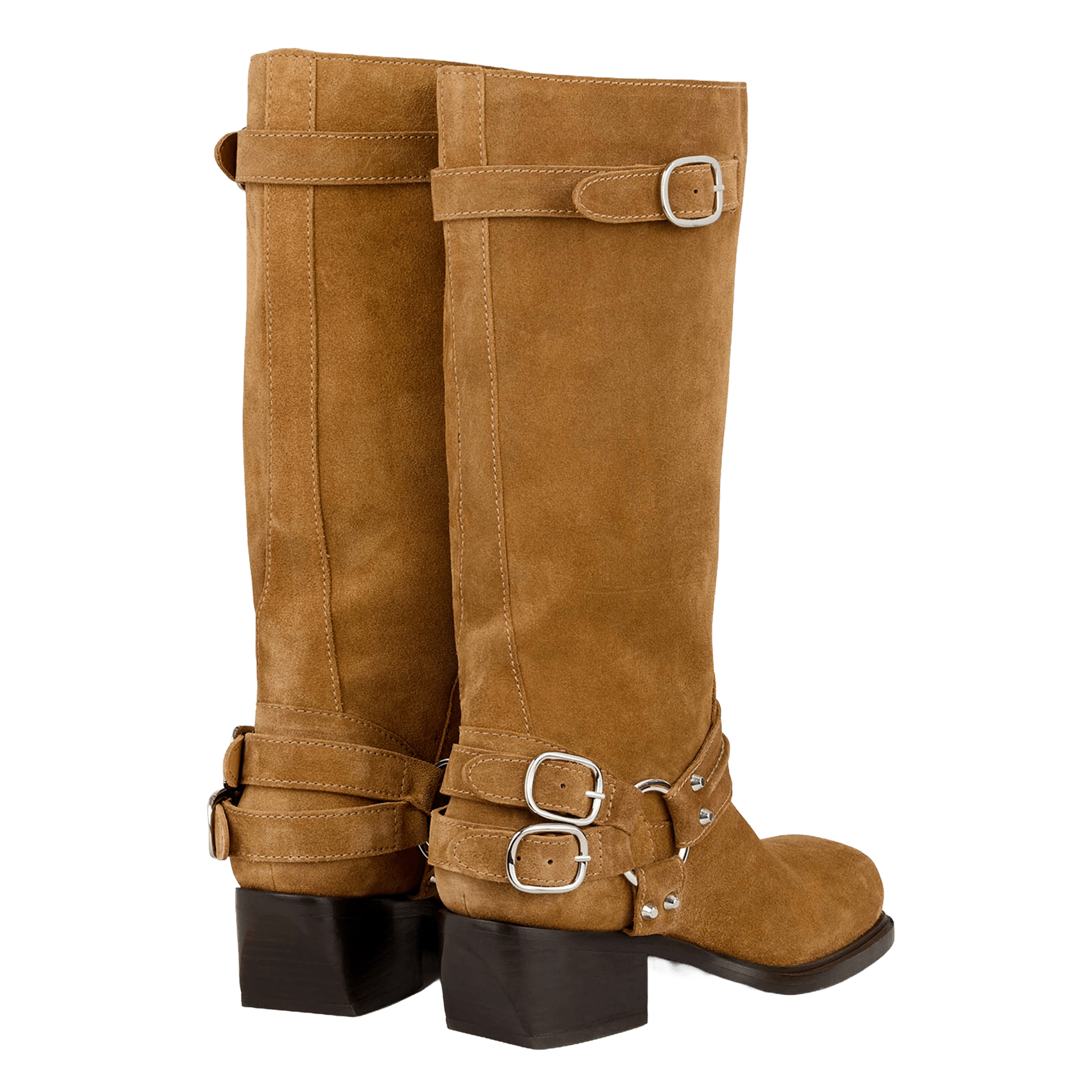 Bottes hautes en cuir suède SANDRO Marron