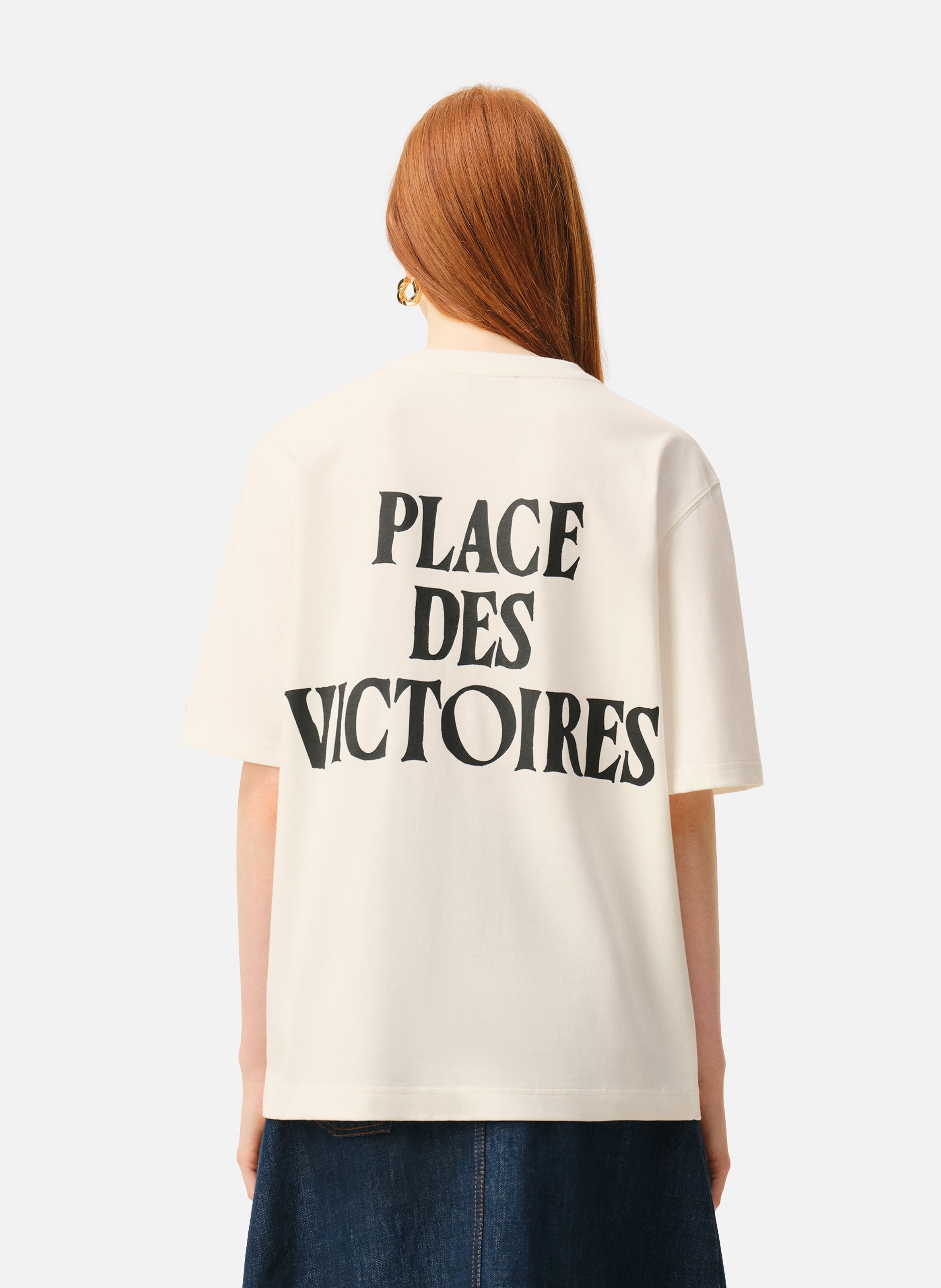 T-shirt imprimé place des victoires unisexe en coton AMI PARIS Blanc