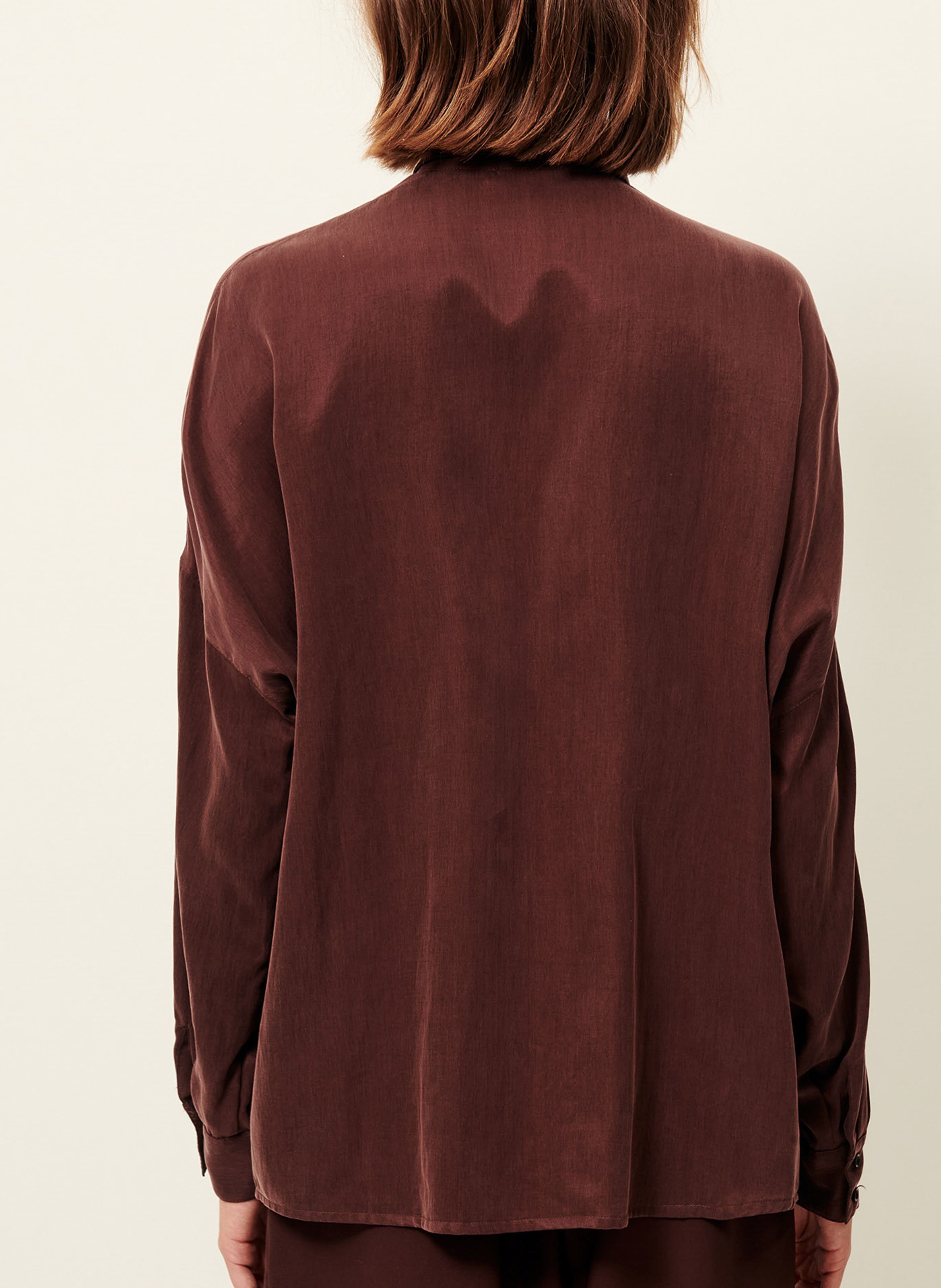 Chemise col classique satinée lady d SESSUN Marron
