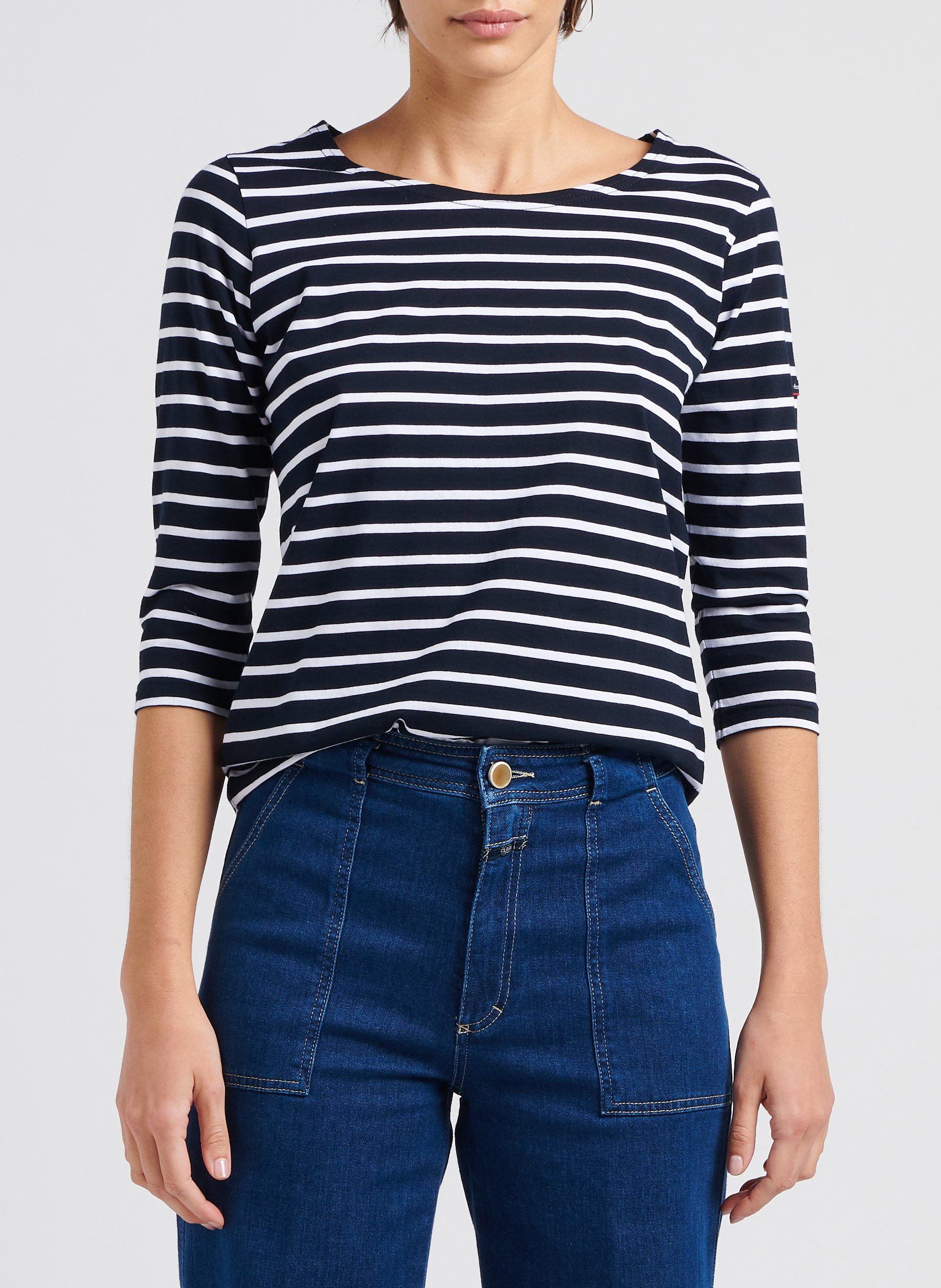 Tee-shirt droit col rond en coton ARMOR-LUX Bleu