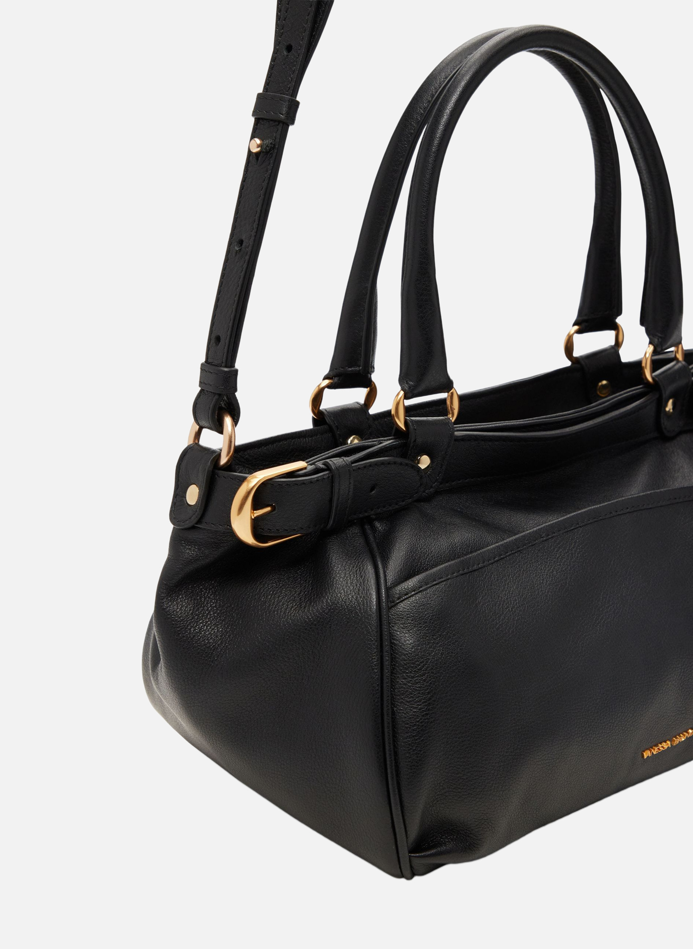 Petit sac lune en cuir VANESSA BRUNO Noir