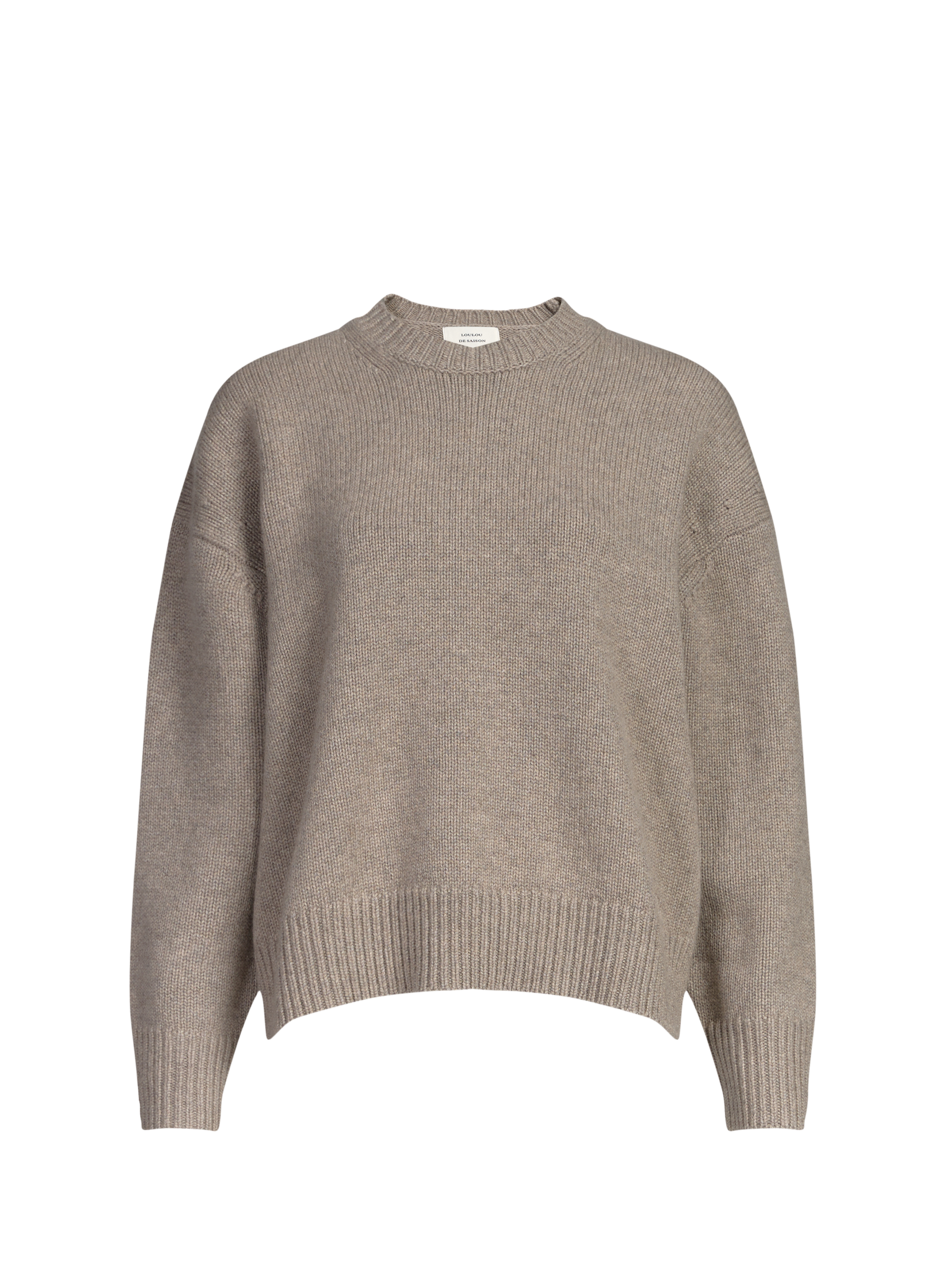 Ribbed round neck cashmere sweater LOULOU DE SAISON Beige