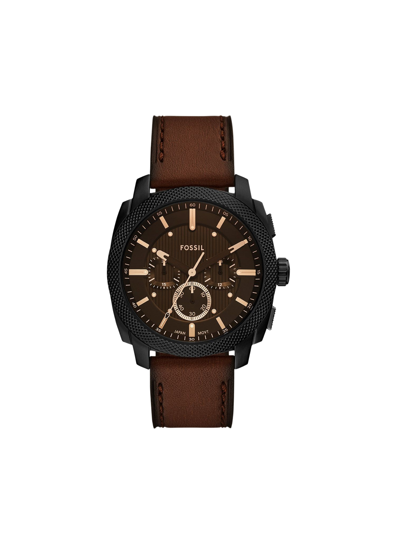 Montre Machine bracelet en cuir FOSSIL Noir