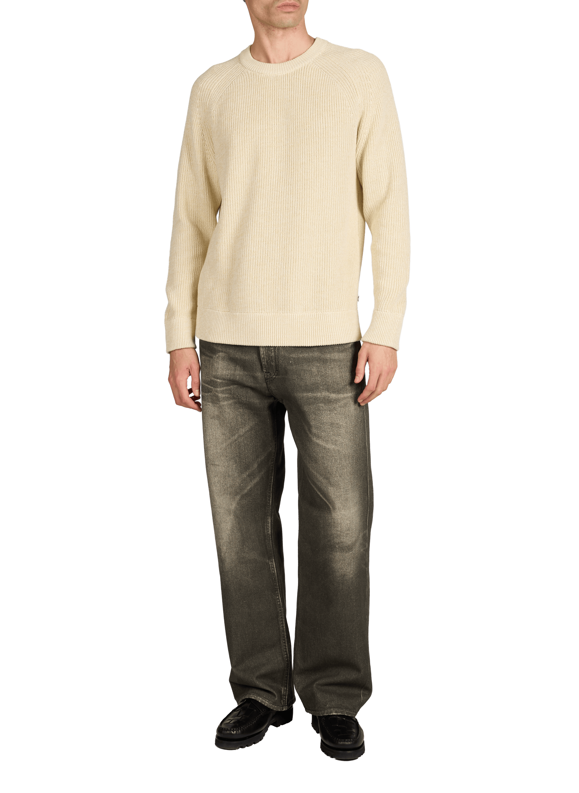 Pull côtelé en maille de coton NN.07 Beige