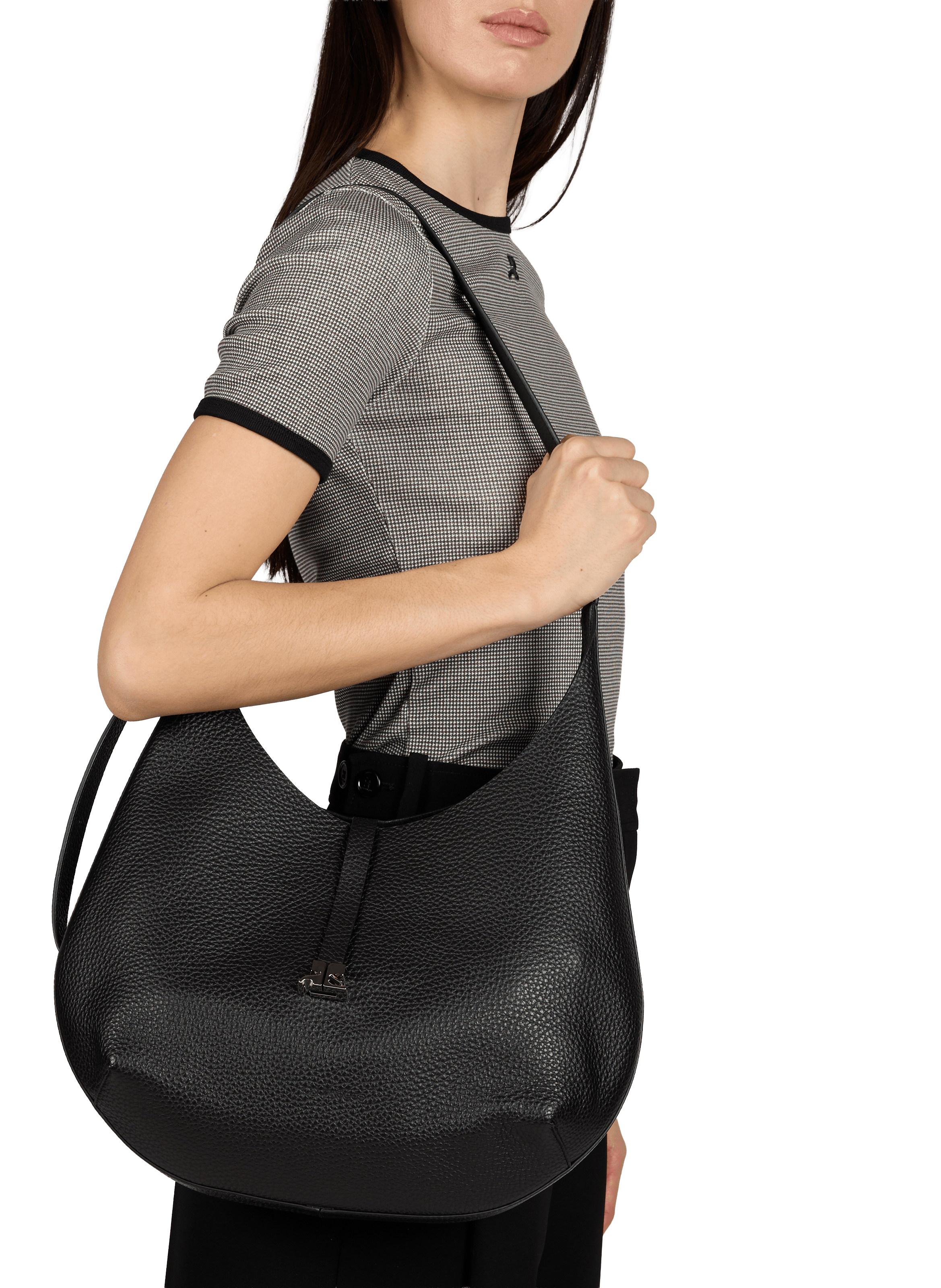 Leather shoulder bag COURRÈGES Black