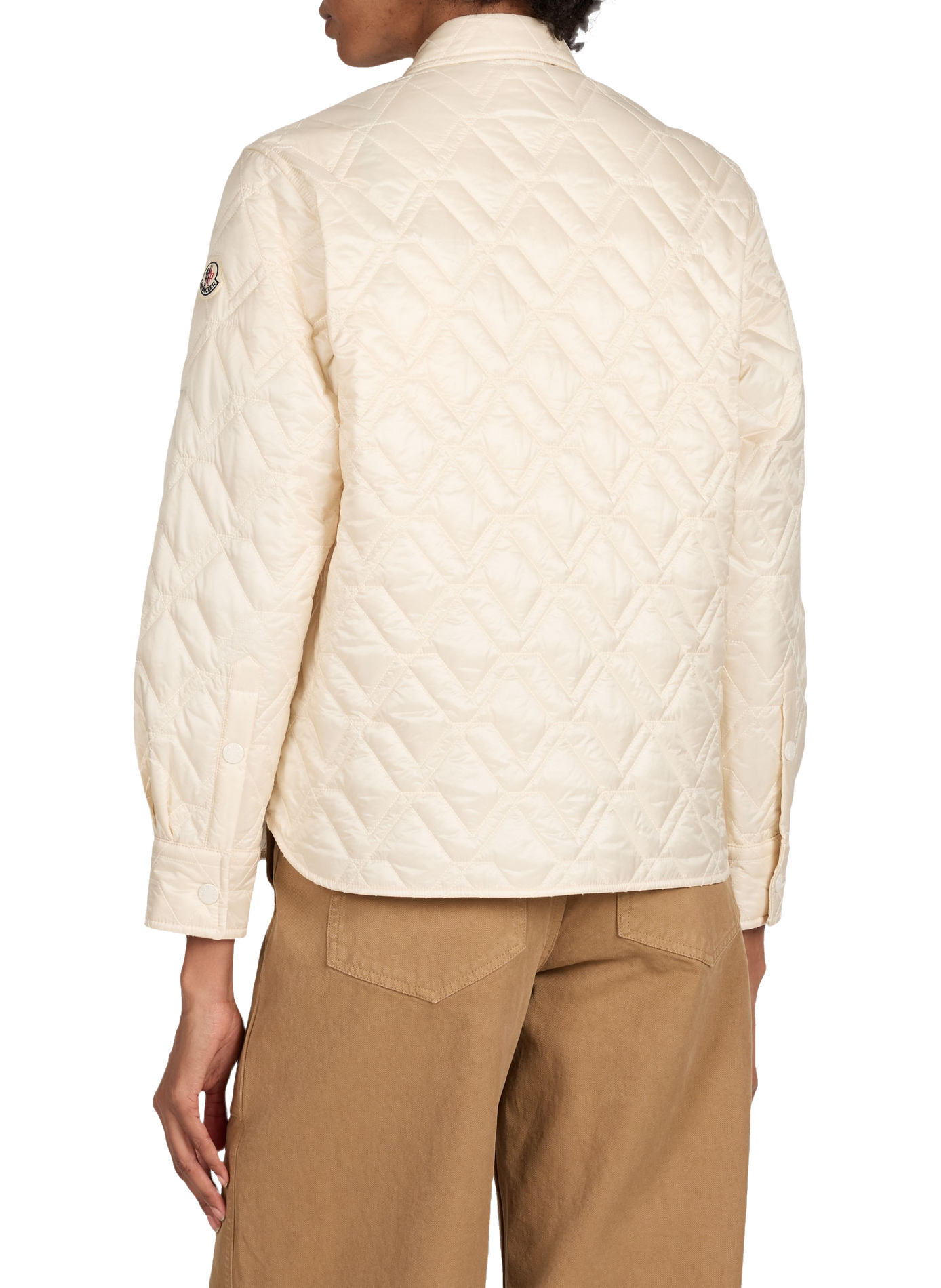 Quilted mixed cotton jacket MONCLER White