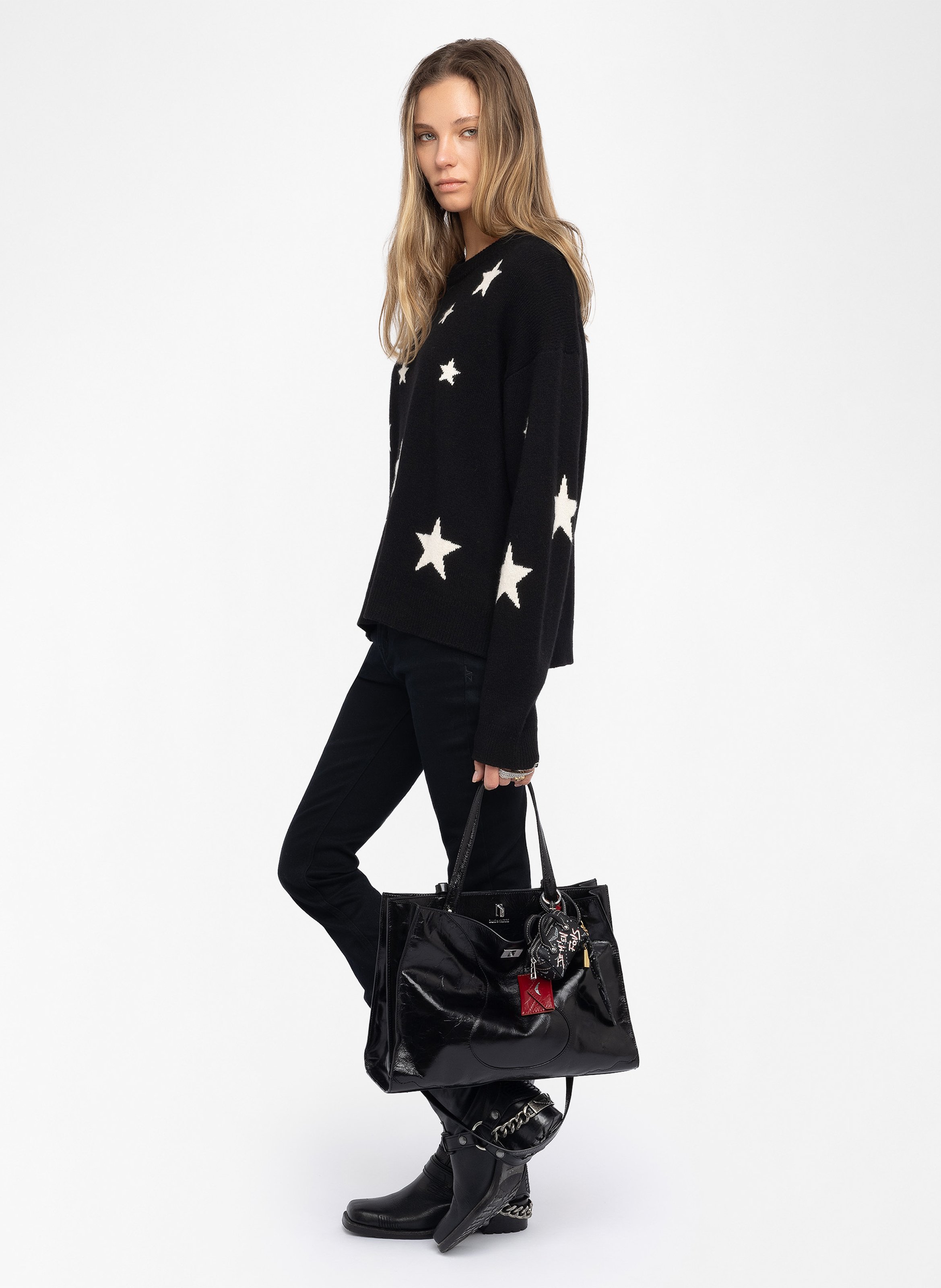 Pull col rond à motifs markuz ZADIG&VOLTAIRE Noir