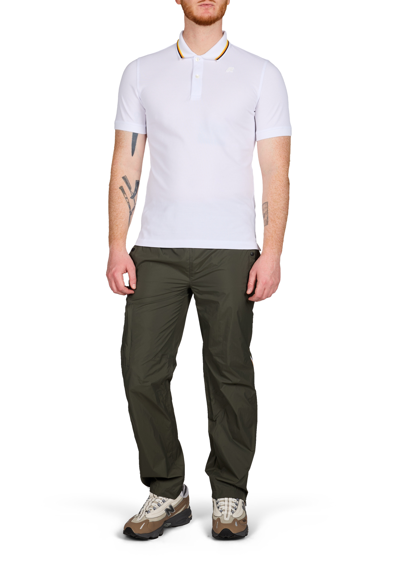 Polo manches courtes en coton mélangé K-WAY Blanc