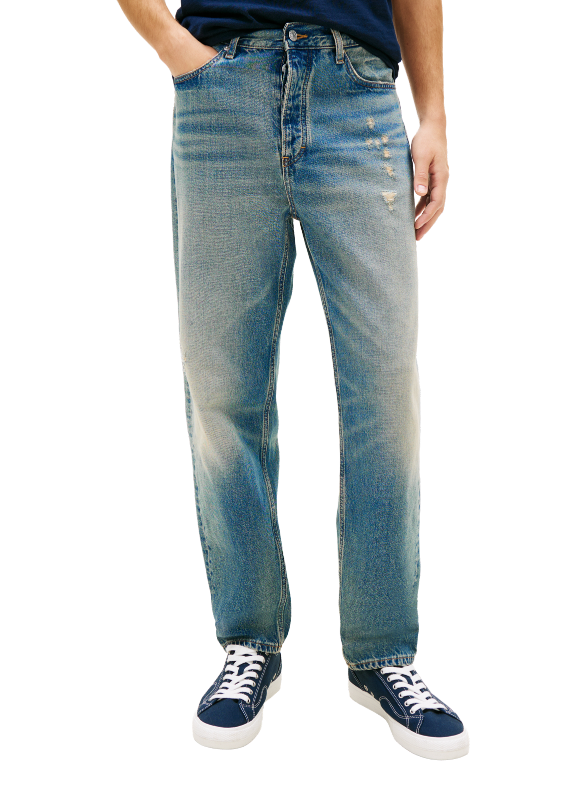 Wide-leg washed denim jeans TOMMY HILFIGER Blue