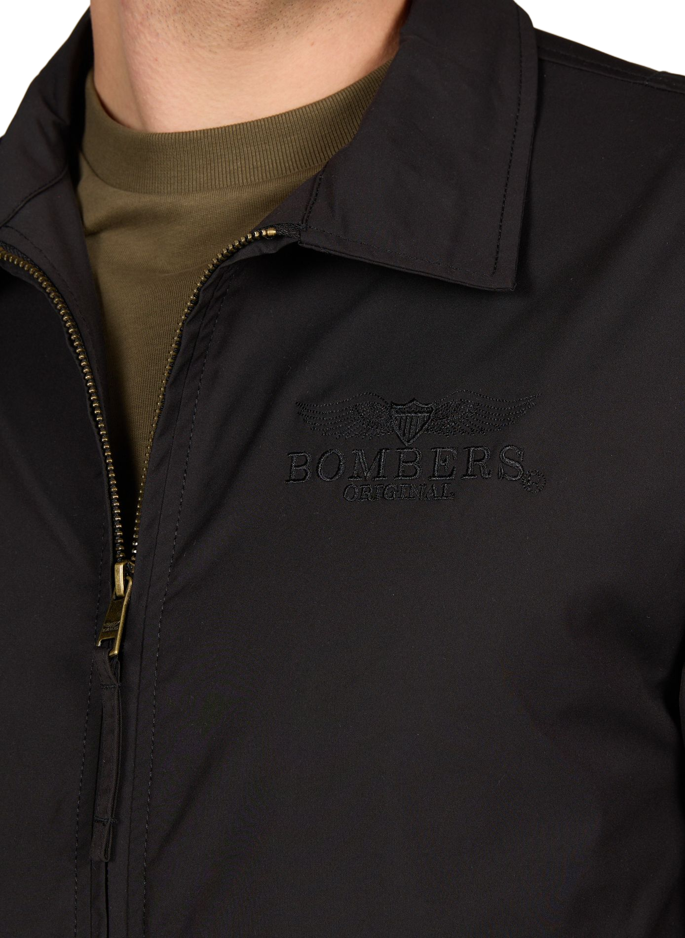 Hawk classic collar bomber BOMBERS ORIGINAL Black