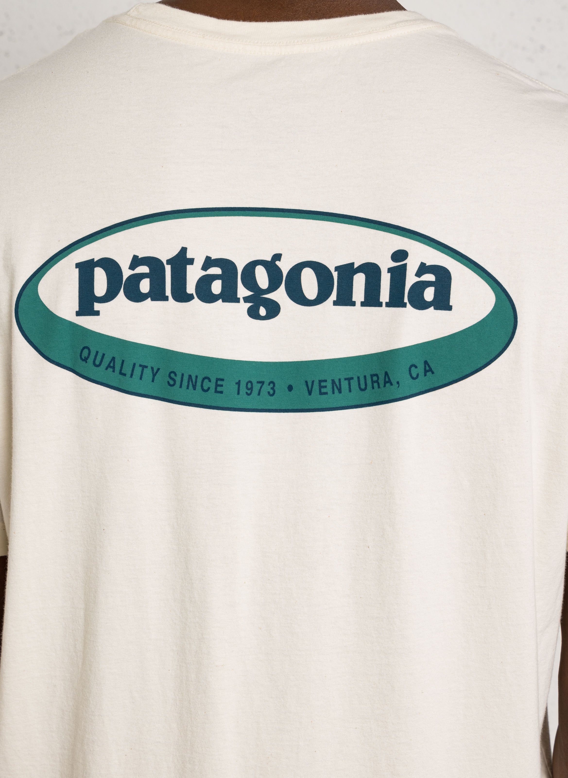 Tee-shirt col rond en coton bio PATAGONIA Beige