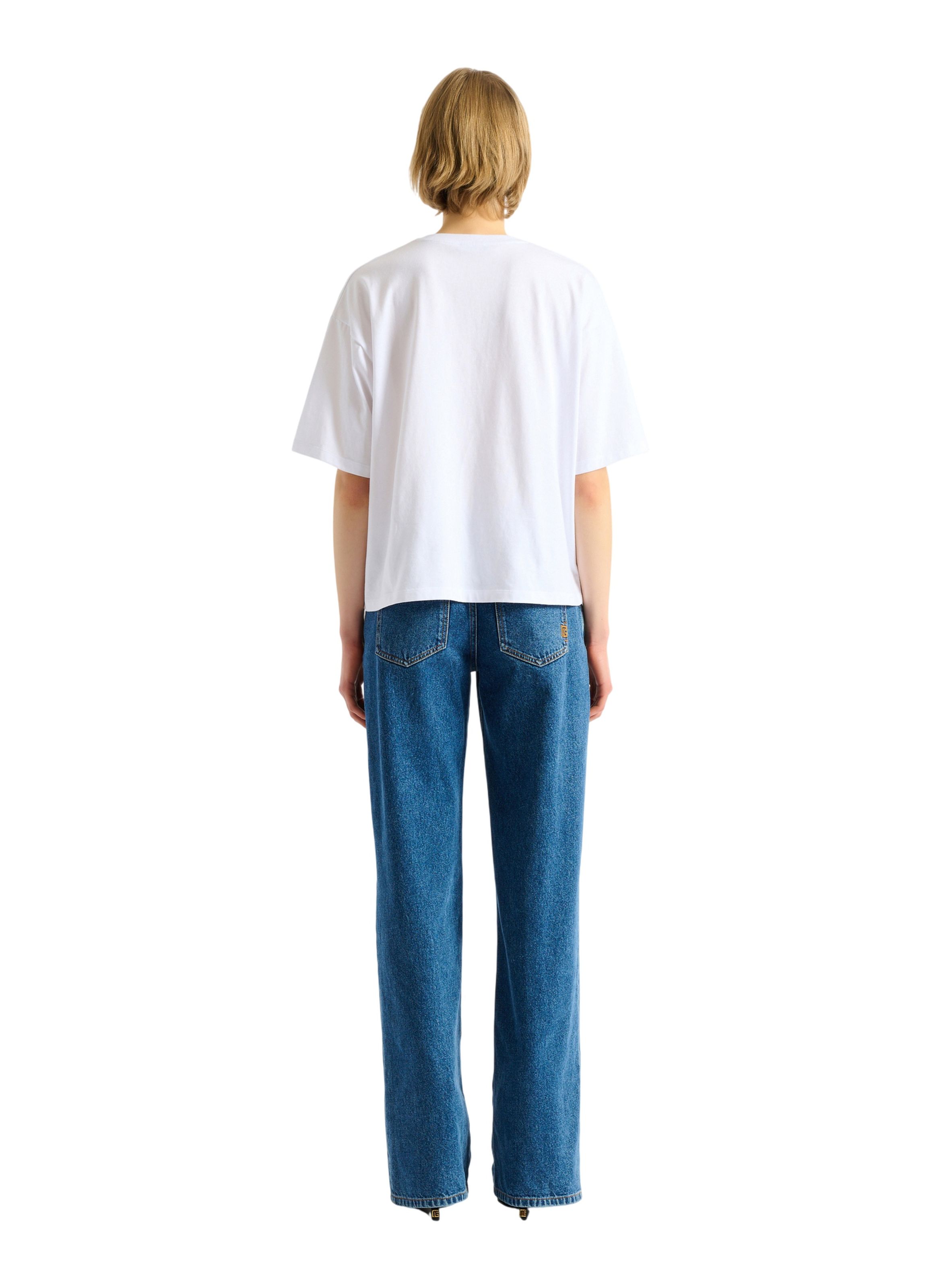 T-shirt balmain flower imprimé BALMAIN Blanc