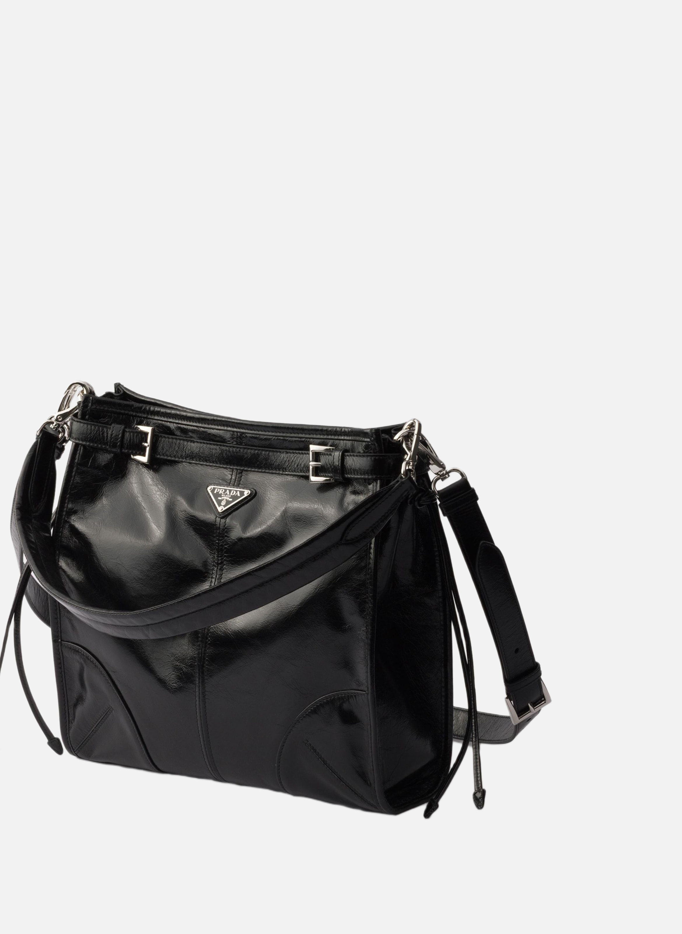 Sac porté épaule prada bonnie en cuir | Noir PRADA Homme