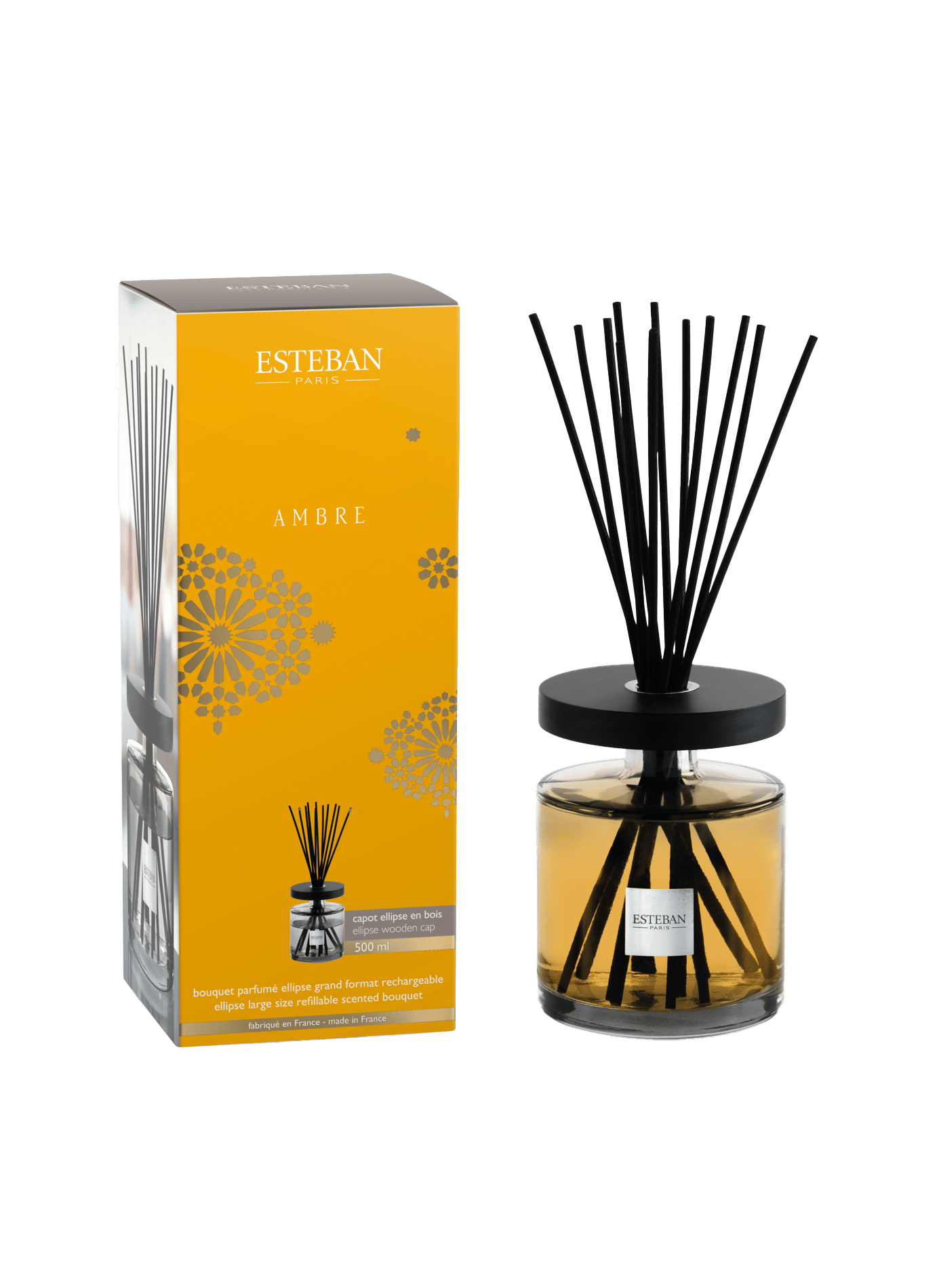 Refillable Ellipse Fragrance Bouquet Amber 500 ml ESTEBAN Yellow