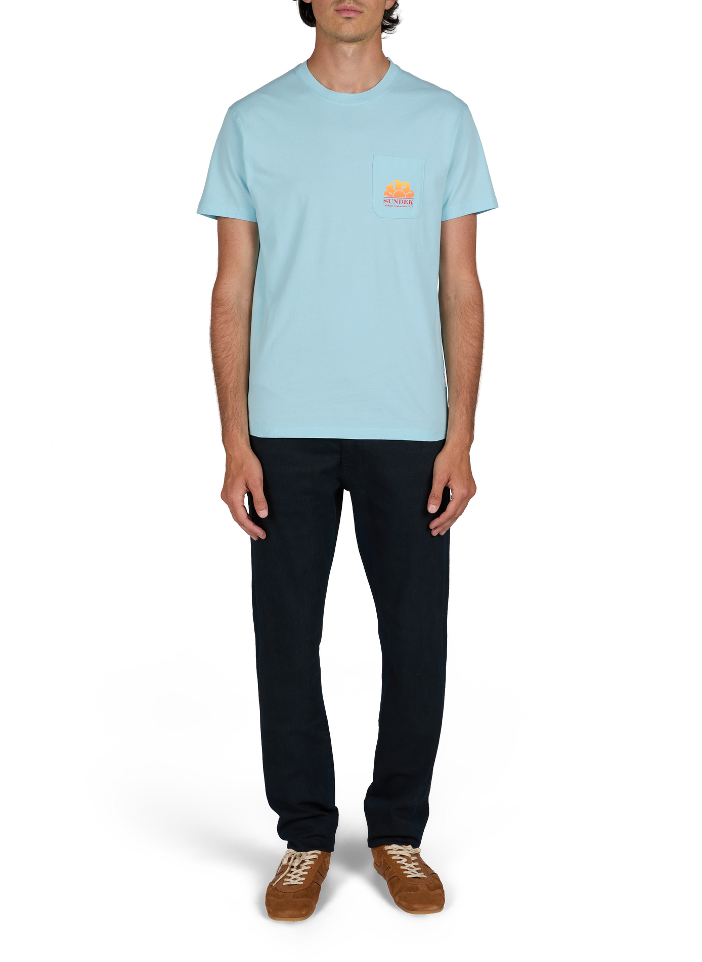 Round neck printed t-shirt SUNDEK Blue