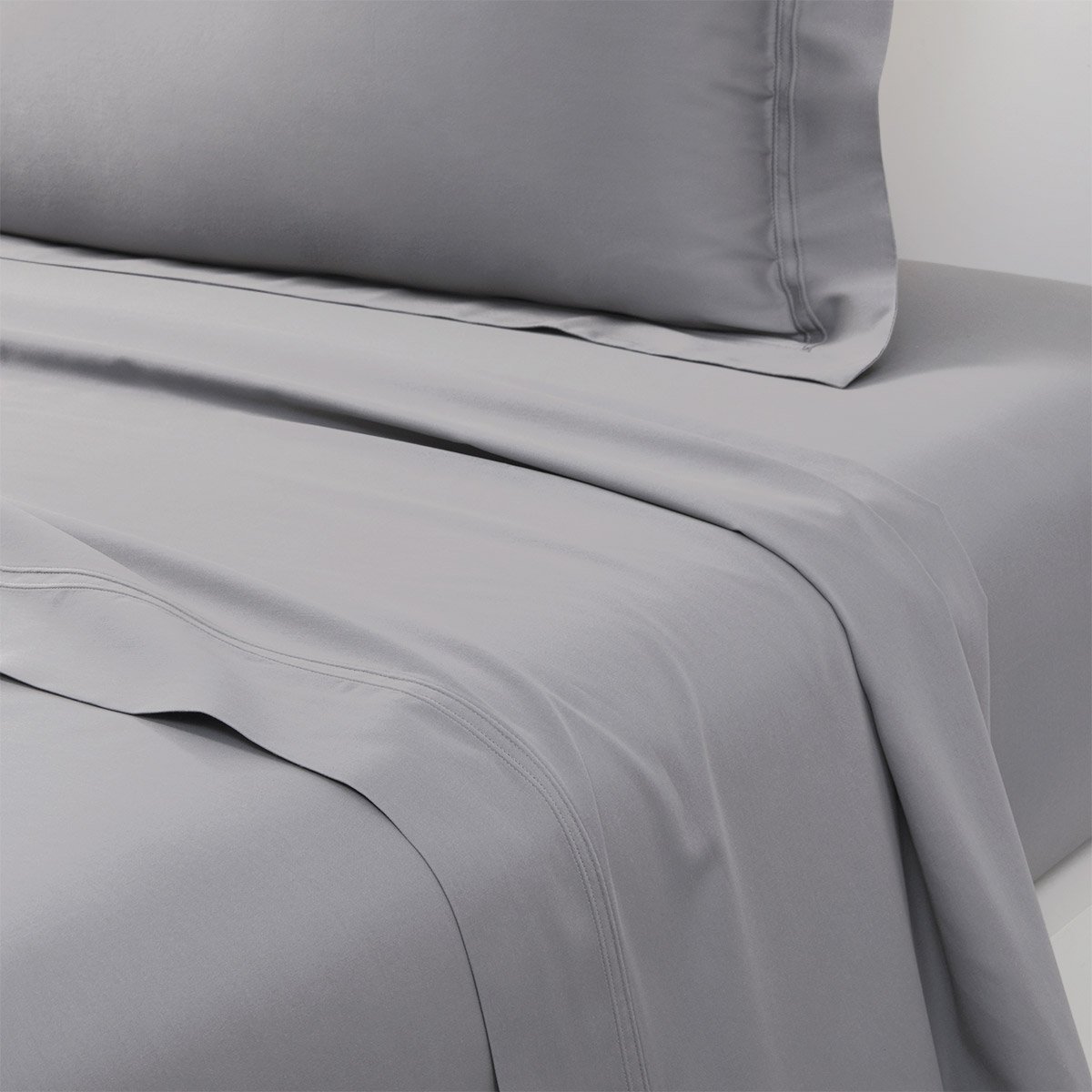 Drap plat en satin, triomphe YVES DELORME Gris