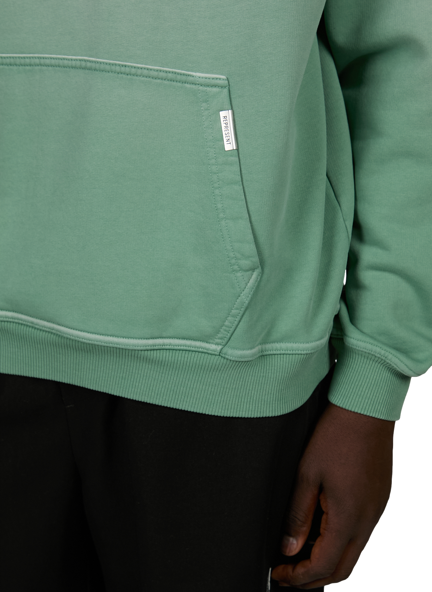 Oversized printed hoodie with hood REPRESENT Green