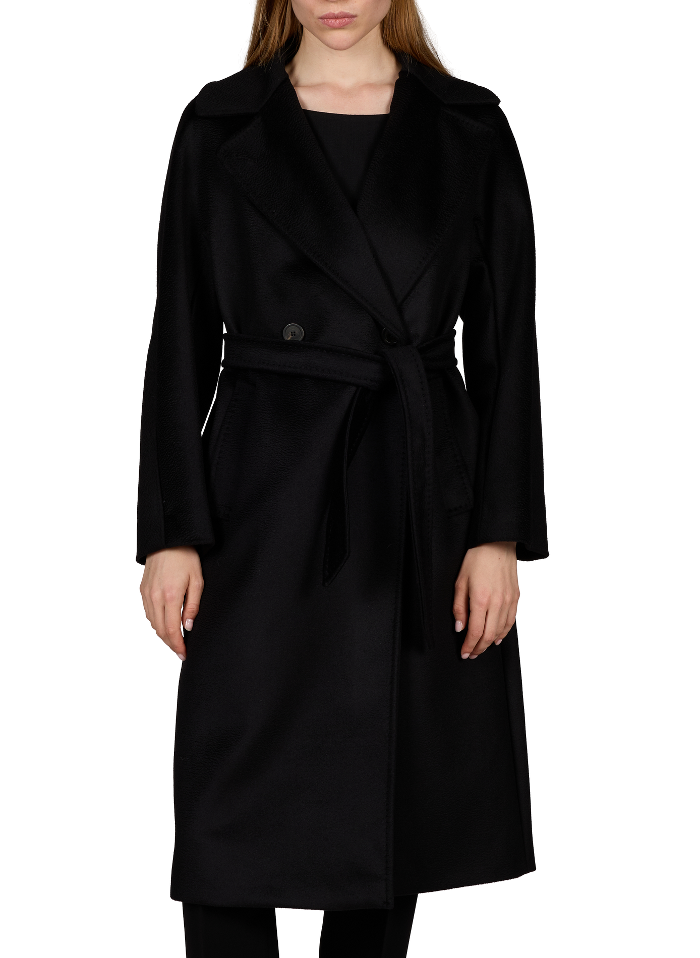 Straight virgin wool coat MAX MARA WEEK END Black
