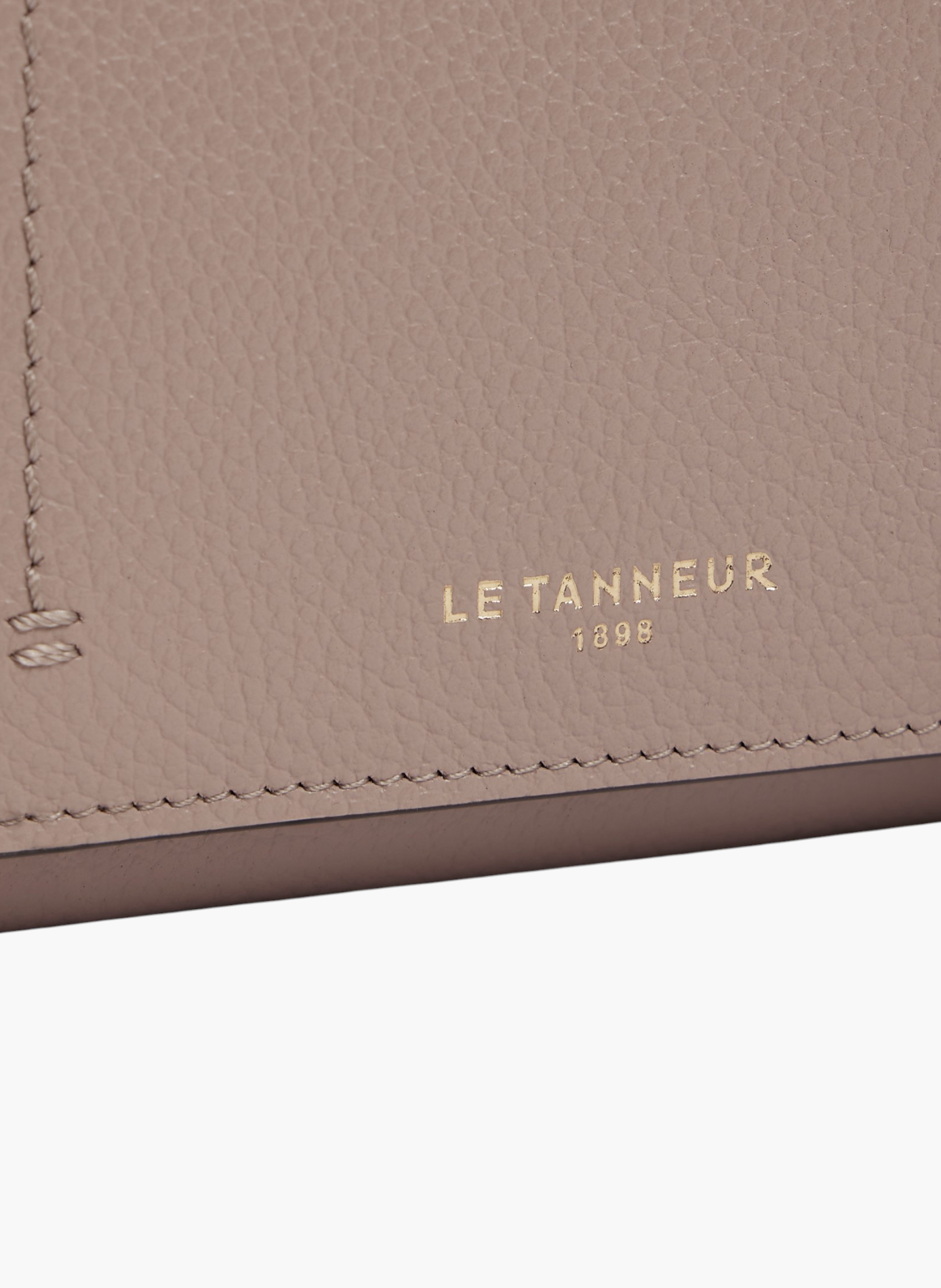 Petit portefeuille à rabat louison en cuir grainé LE TANNEUR Gris