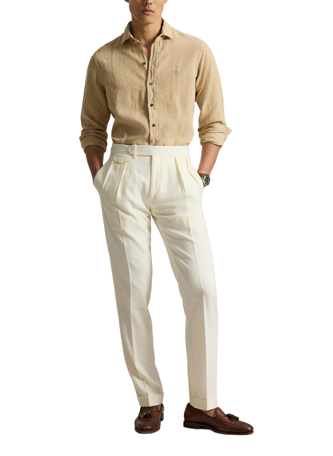 Straight linen shirt POLO RALPH LAUREN Beige