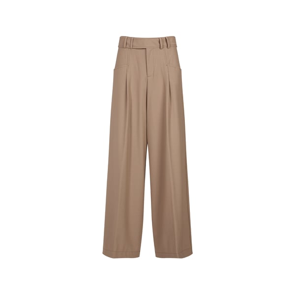 Pantalon large en laine mélangée Pantalon large en laine mélangée