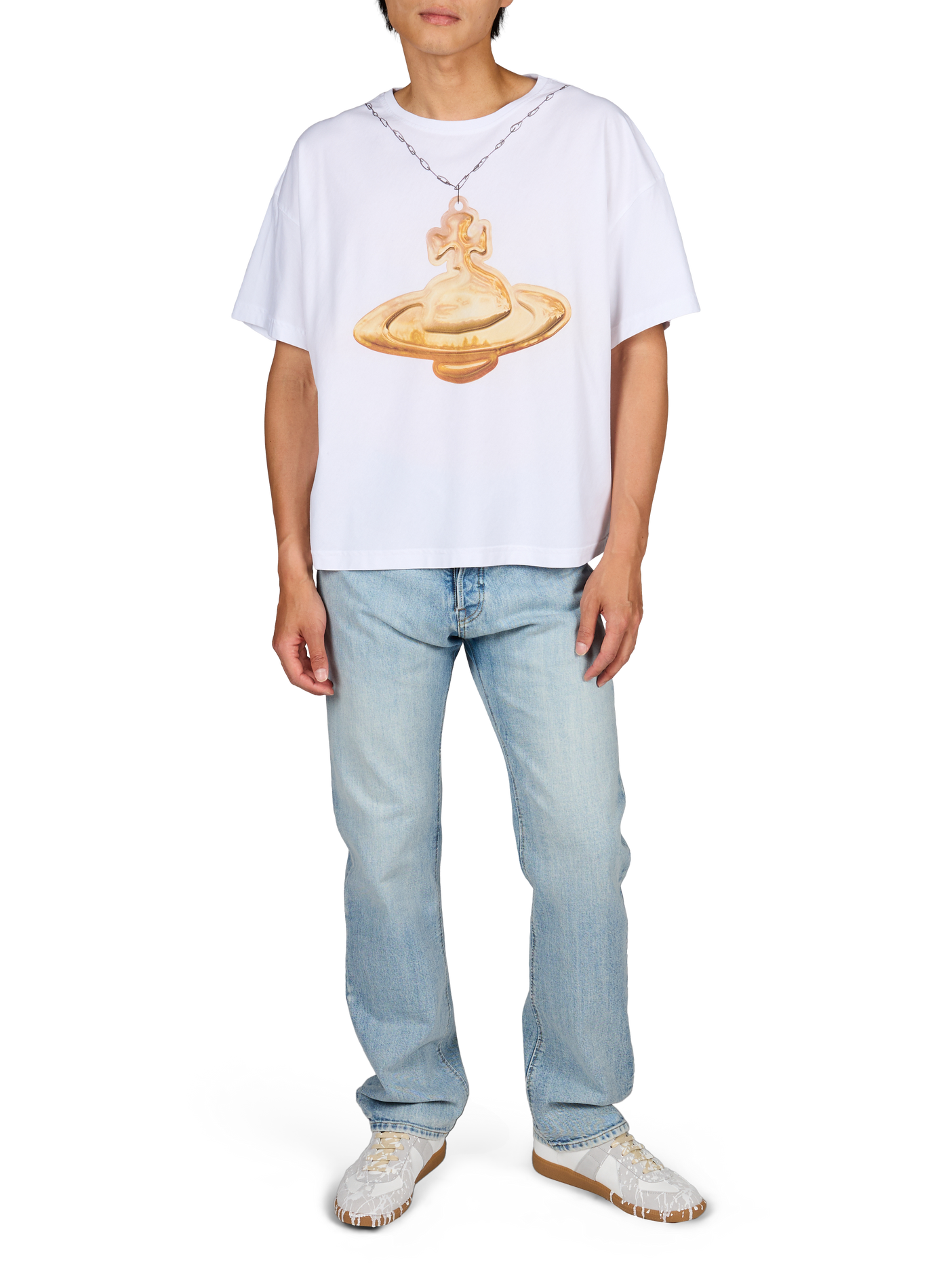Loose Fit Printed Cotton T-shirt VIVIENNE WESTWOOD White