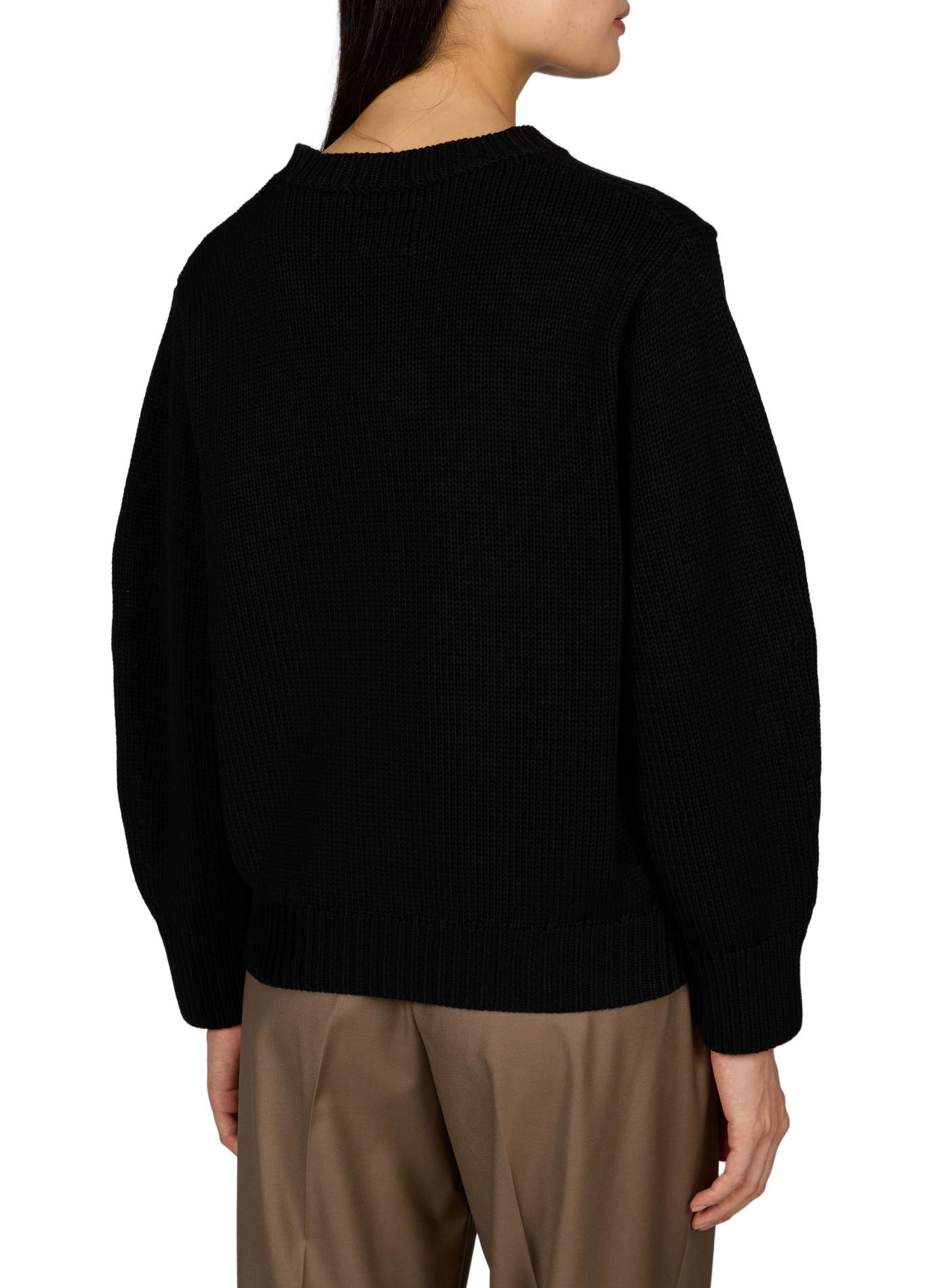 Wide crew neck cotton sweater TOTEME Black