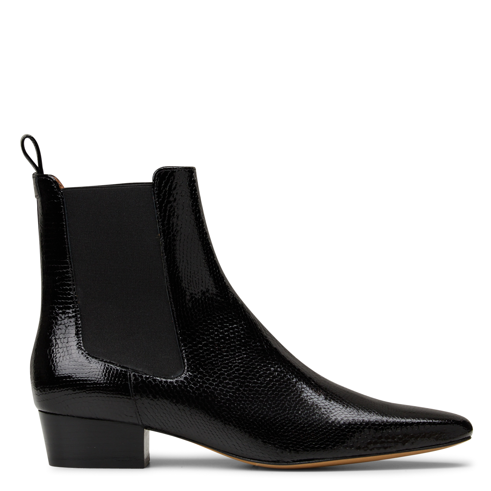 Bottines bout carré en cuir vernis mika ANTHOLOGY Noir