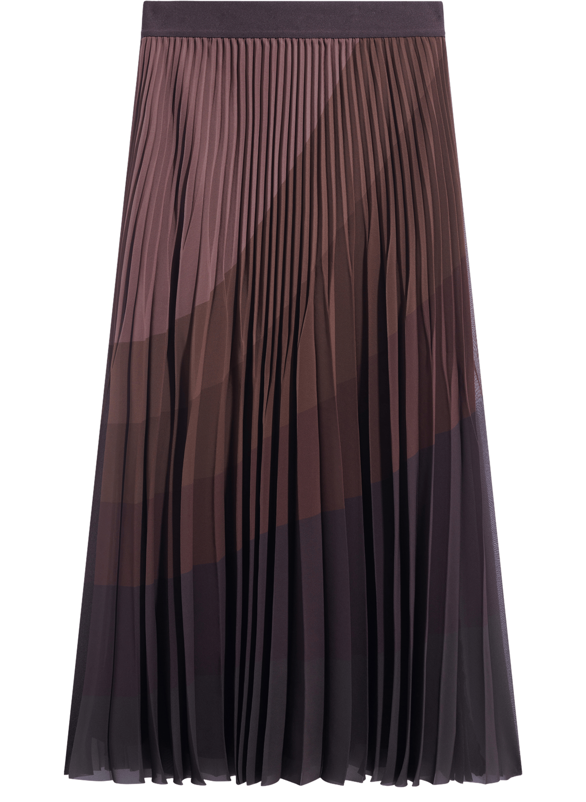 Jupe plissée color block - taryn GERARD DAREL Marron