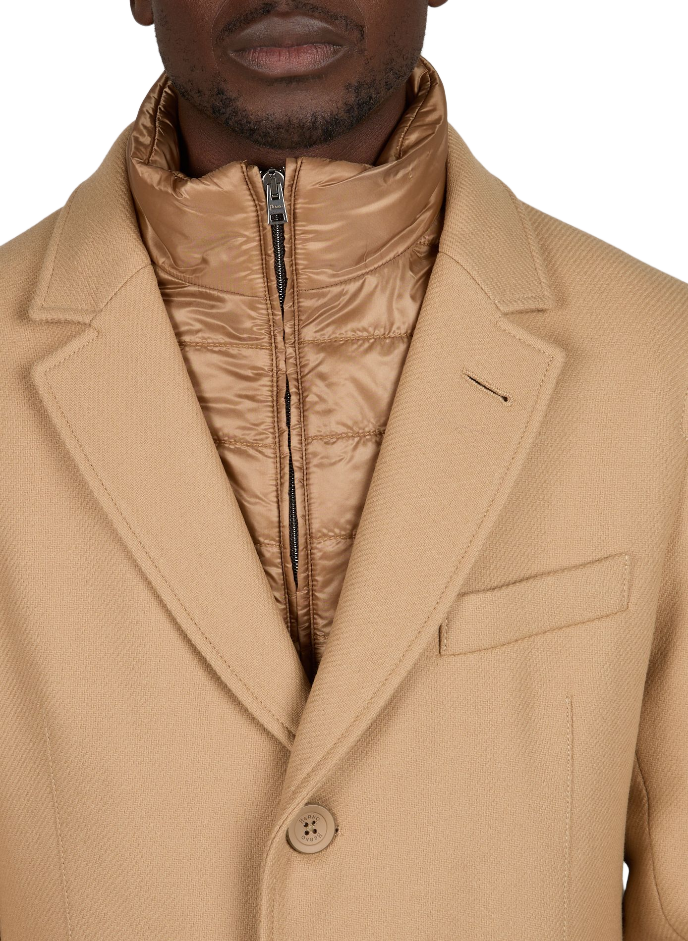 Coat with blended wool lining HERNO Brown
