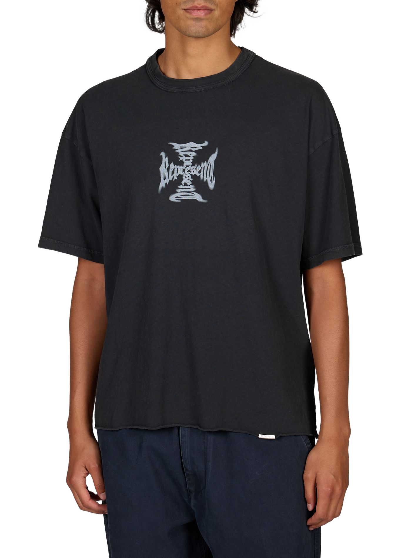 Bedrucktes Baumwoll-T-Shirt REPRESENT Schwarz