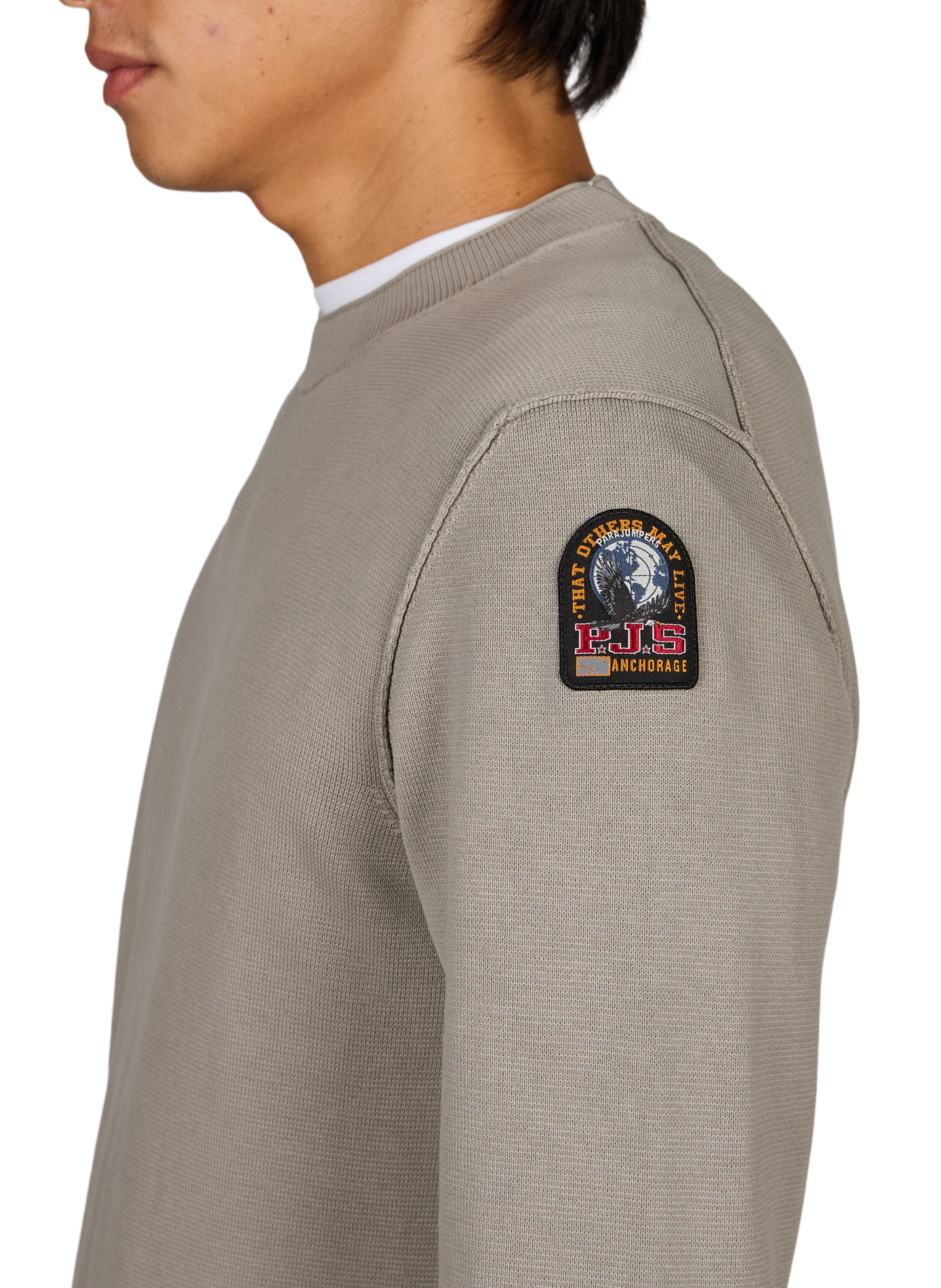Straight round neck sweater in blended cotton PARAJUMPERS Grey
