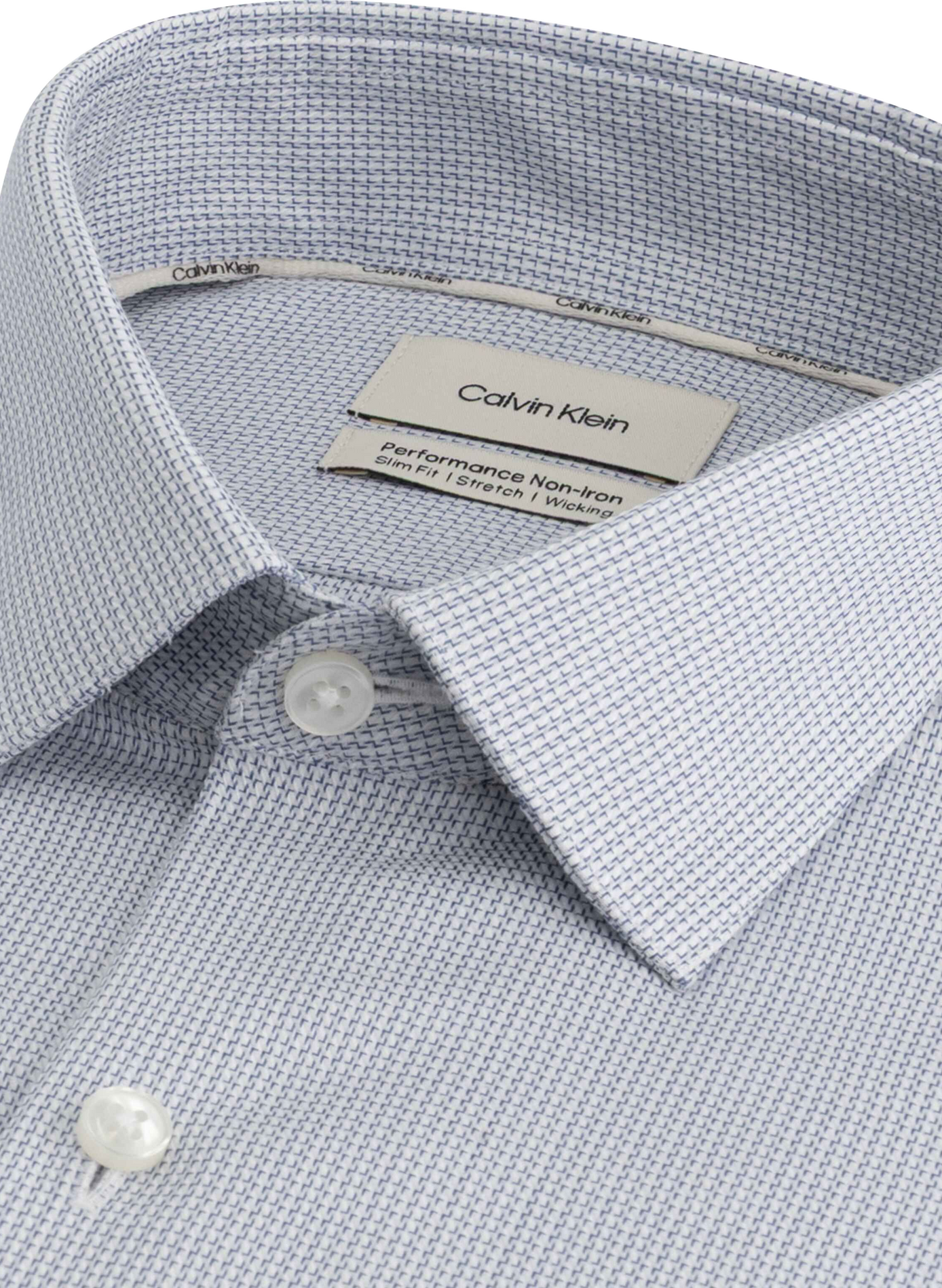 Straight-fit patterned shirt in a cotton blend CALVIN KLEIN Blue