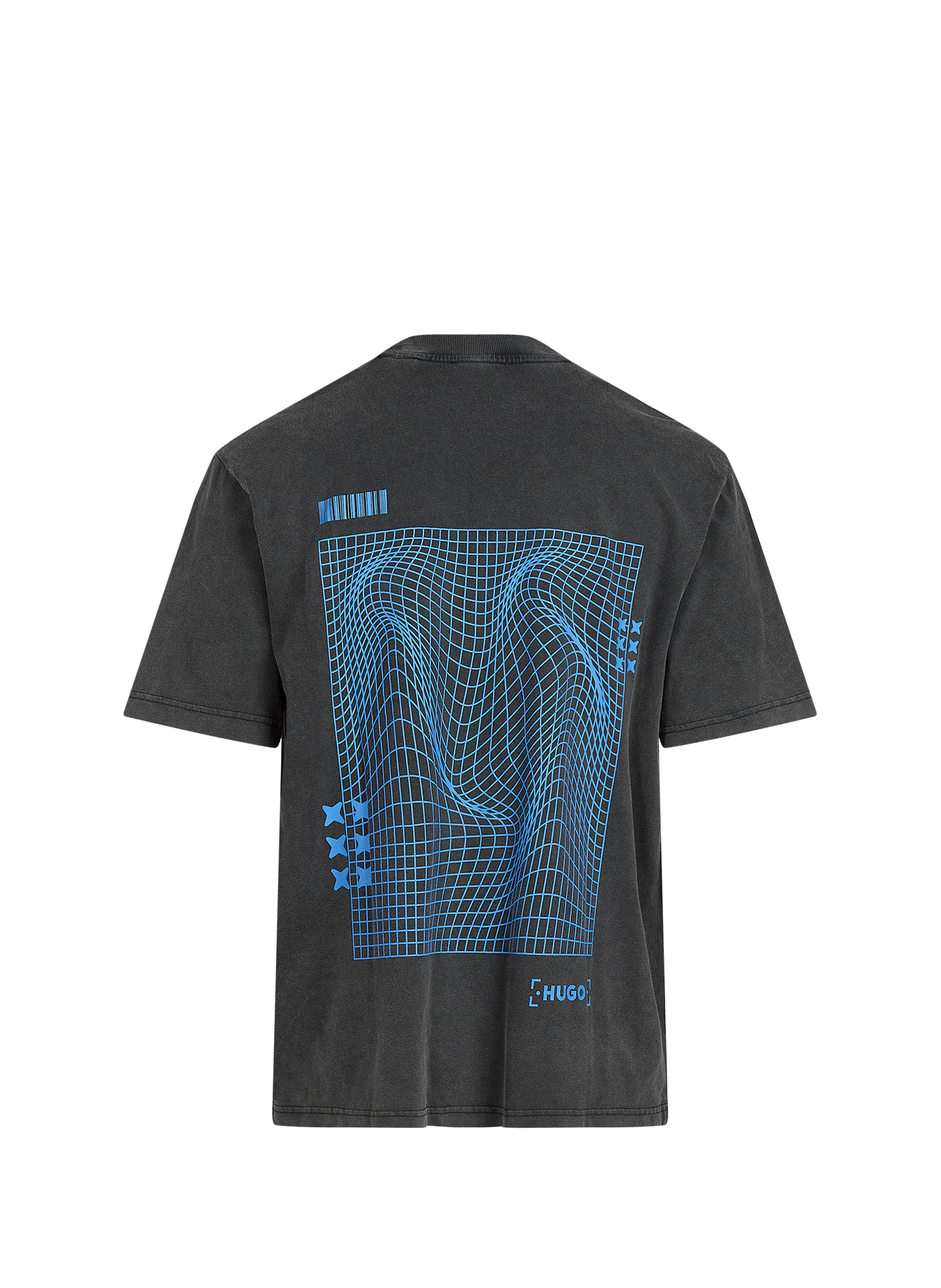 Gerader Rundhals-T-Shirt aus Baumwolle HUGO BLUE Schwarz