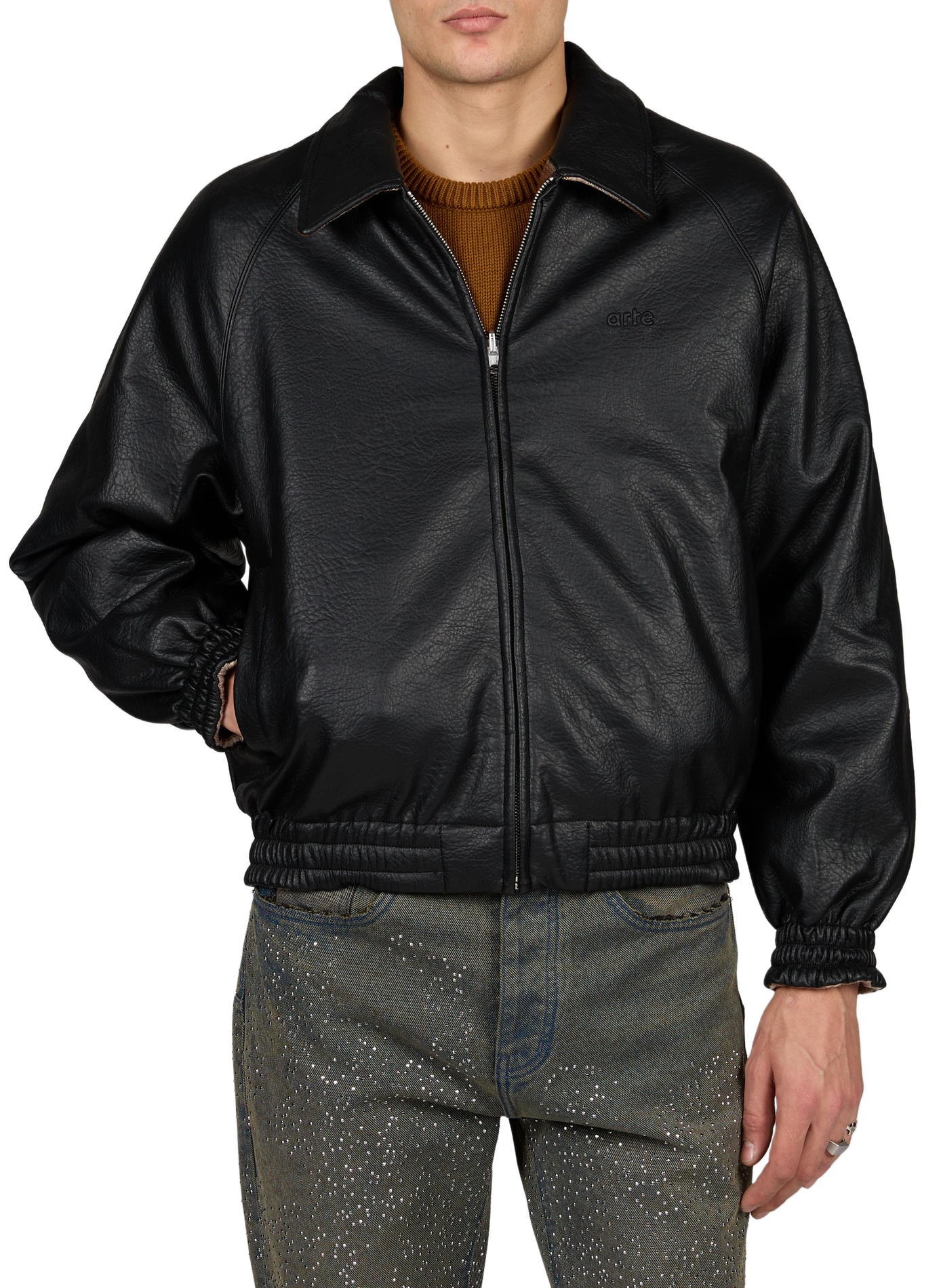 Oversized faux leather jacket ARTE ANTWERP Black