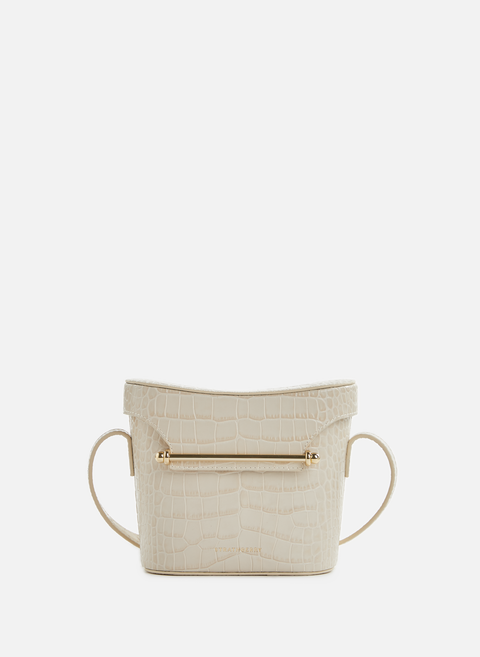 Beige Croc-effect leather bagSTRATHBERRY 